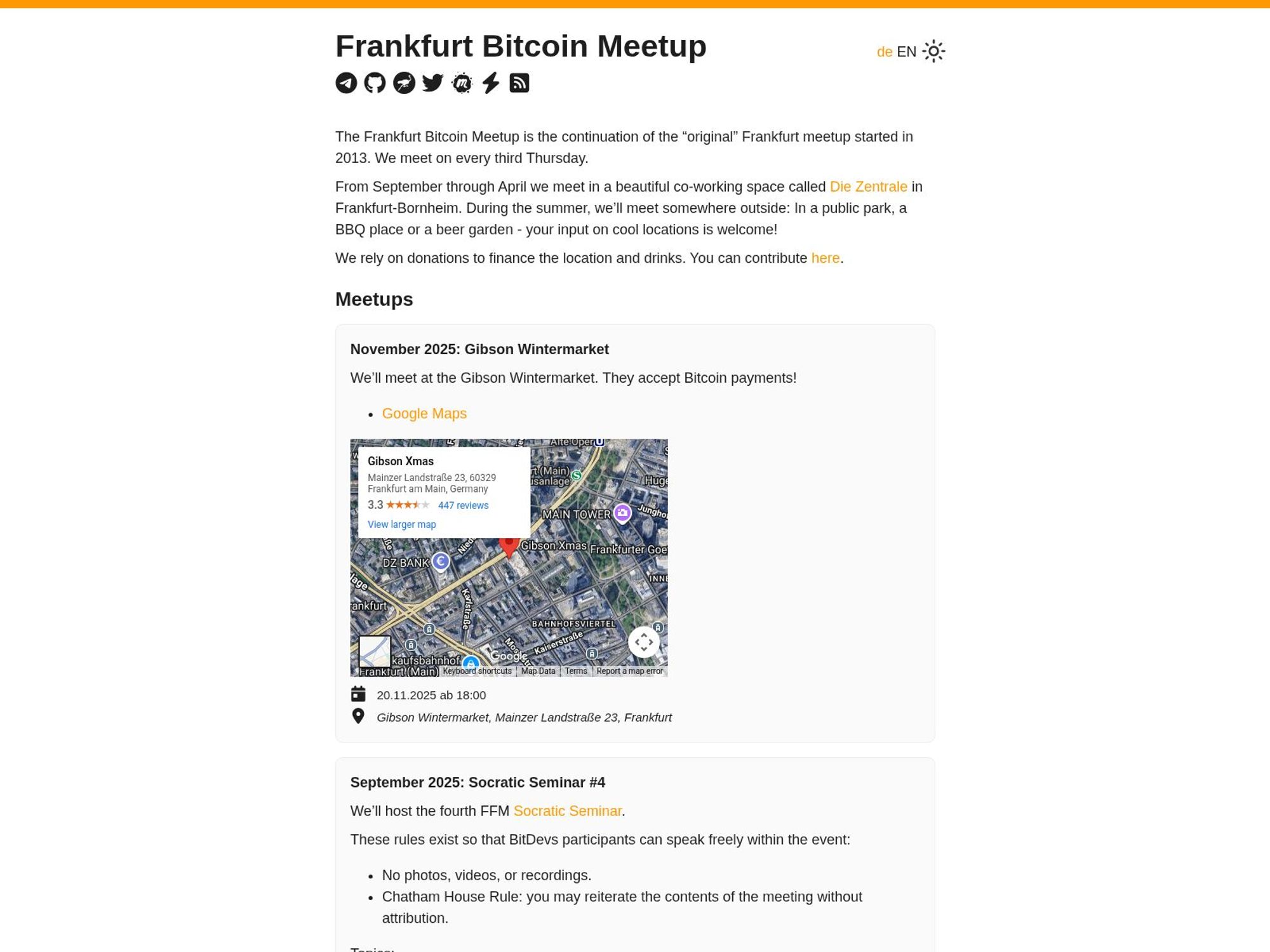 Frankfurt Bitcoin Meetup April 2026 website