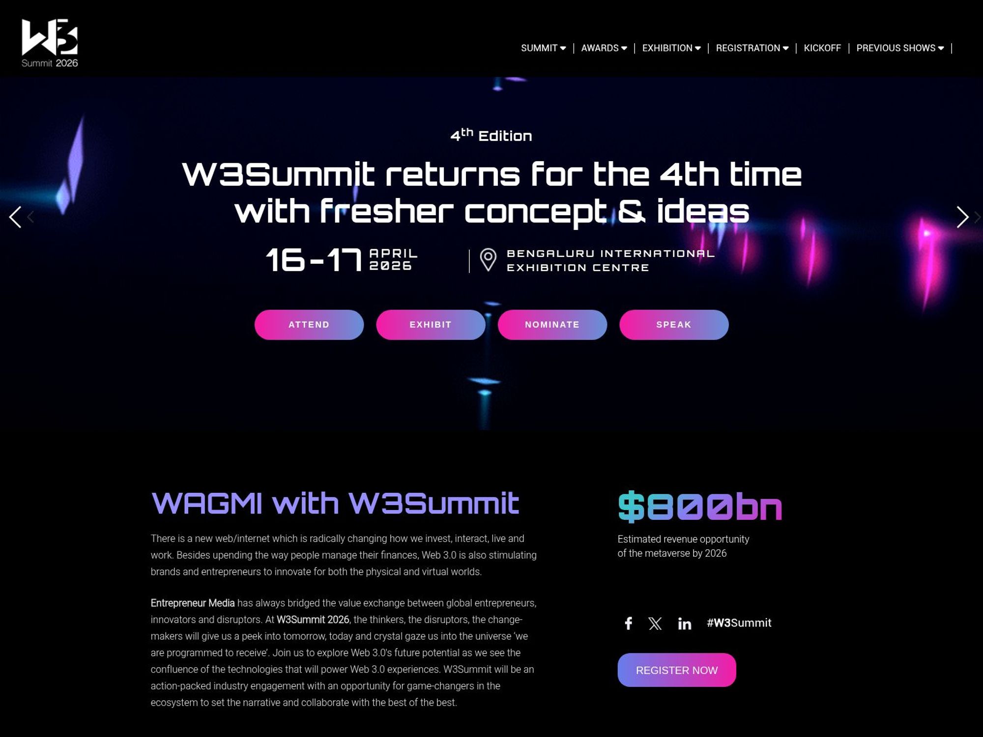 W3Summit website
