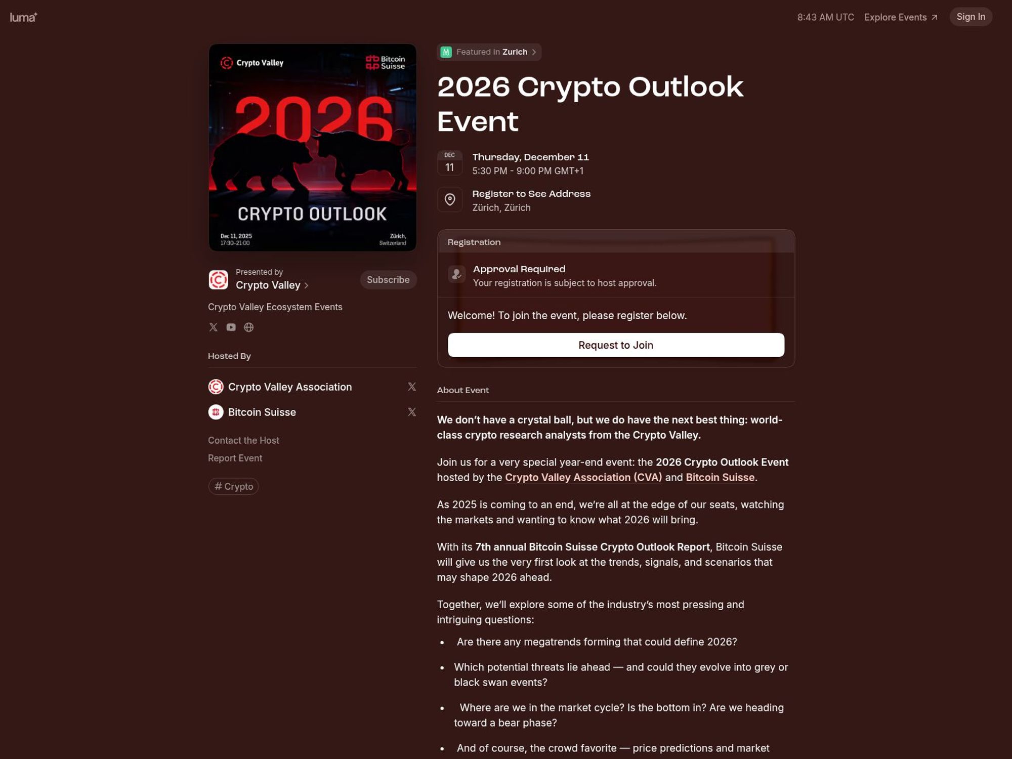 2026 Crypto Outlook Event website