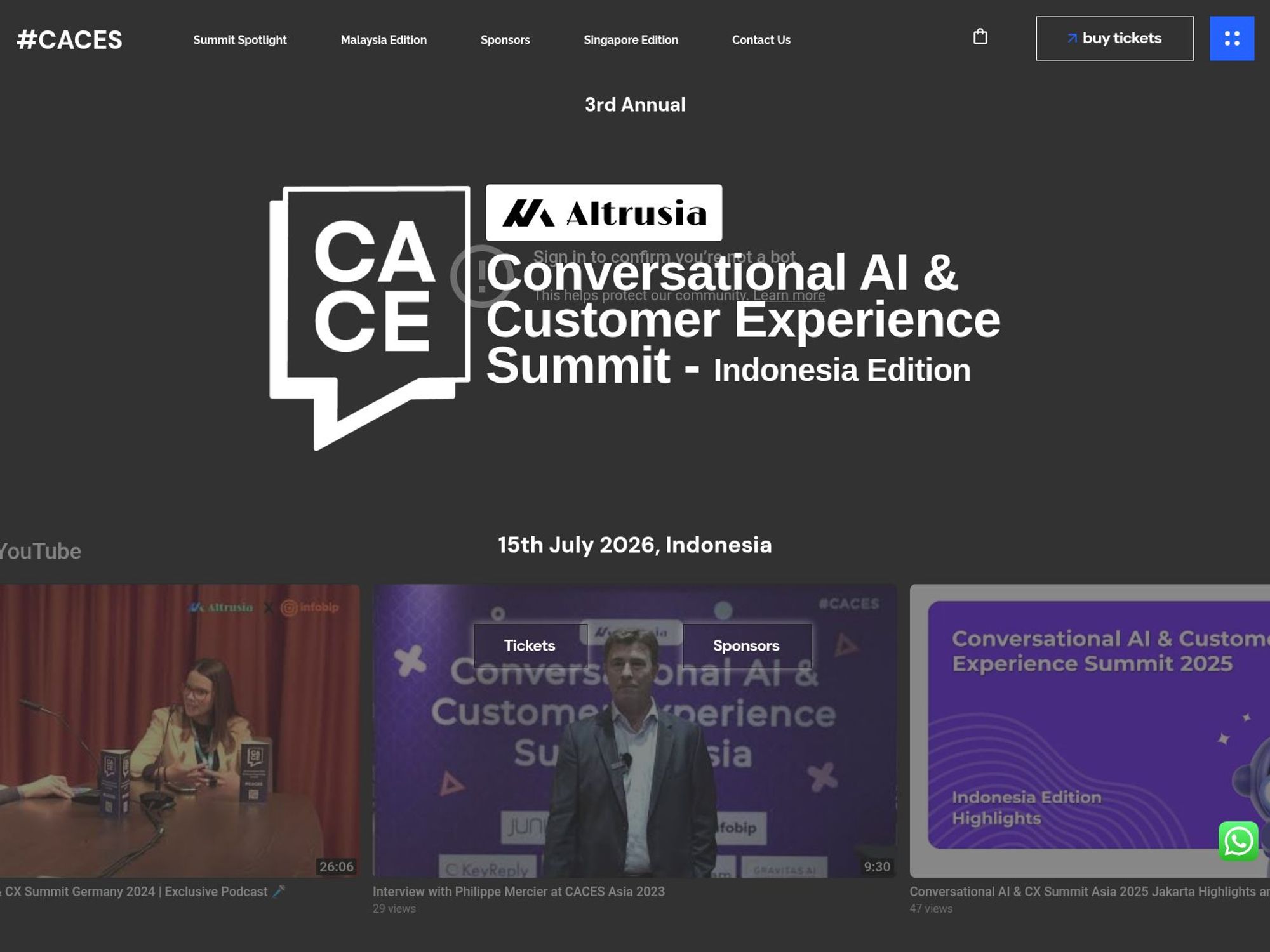 Conversational AI & Customer Experience Summit website