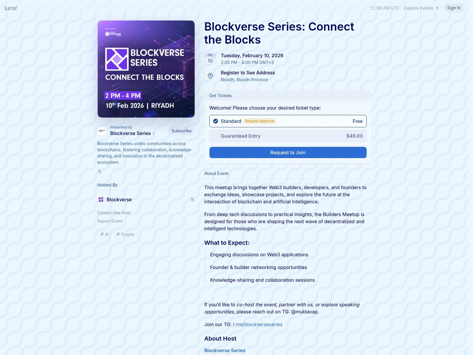 Blockverse Series Connect the Blocks Riyadh website