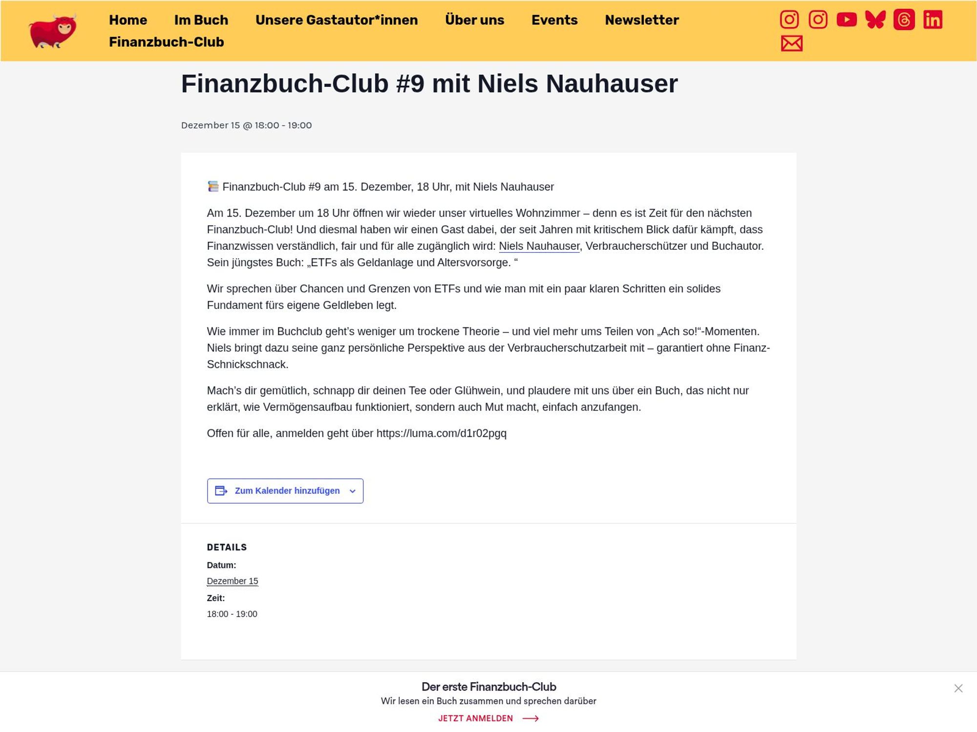 Finanzbuch-Club #9 mit Niels Nauhauser website