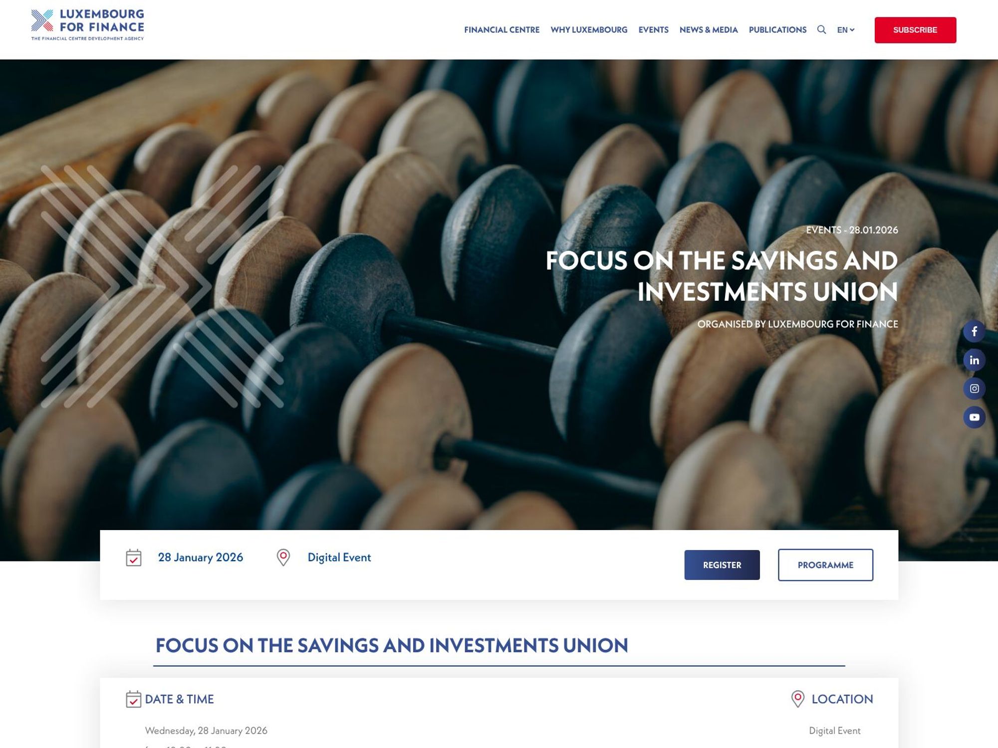 Focus on the Savings and Investments Union website