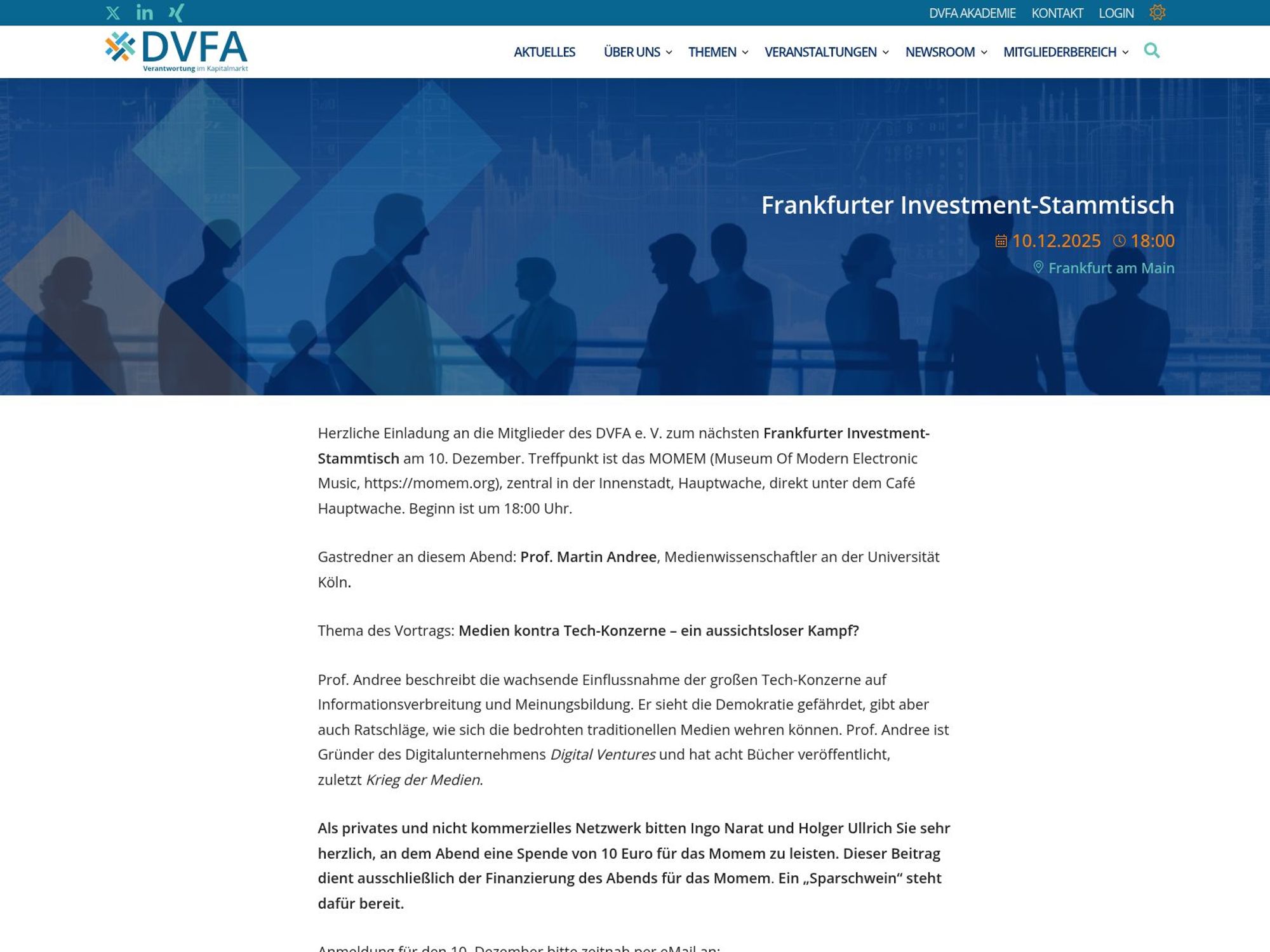 Frankfurter Investment-Stammtisch website