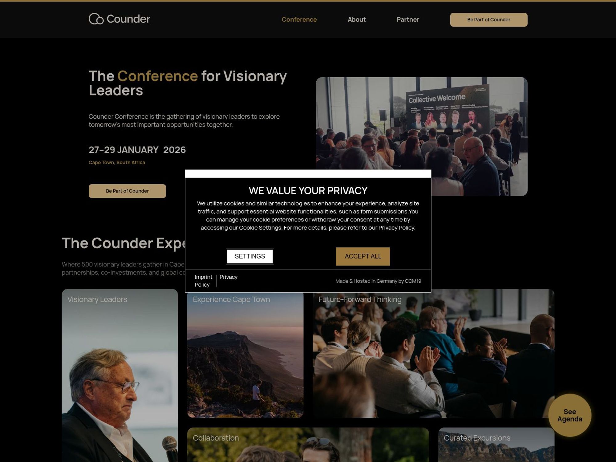 Counder Conference website