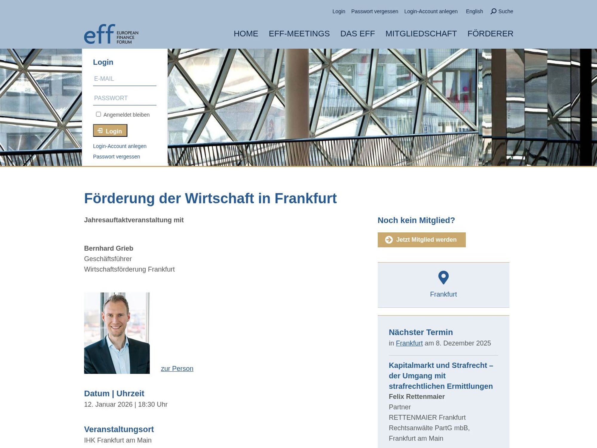Förderung der Wirtschaft in Frankfurt website