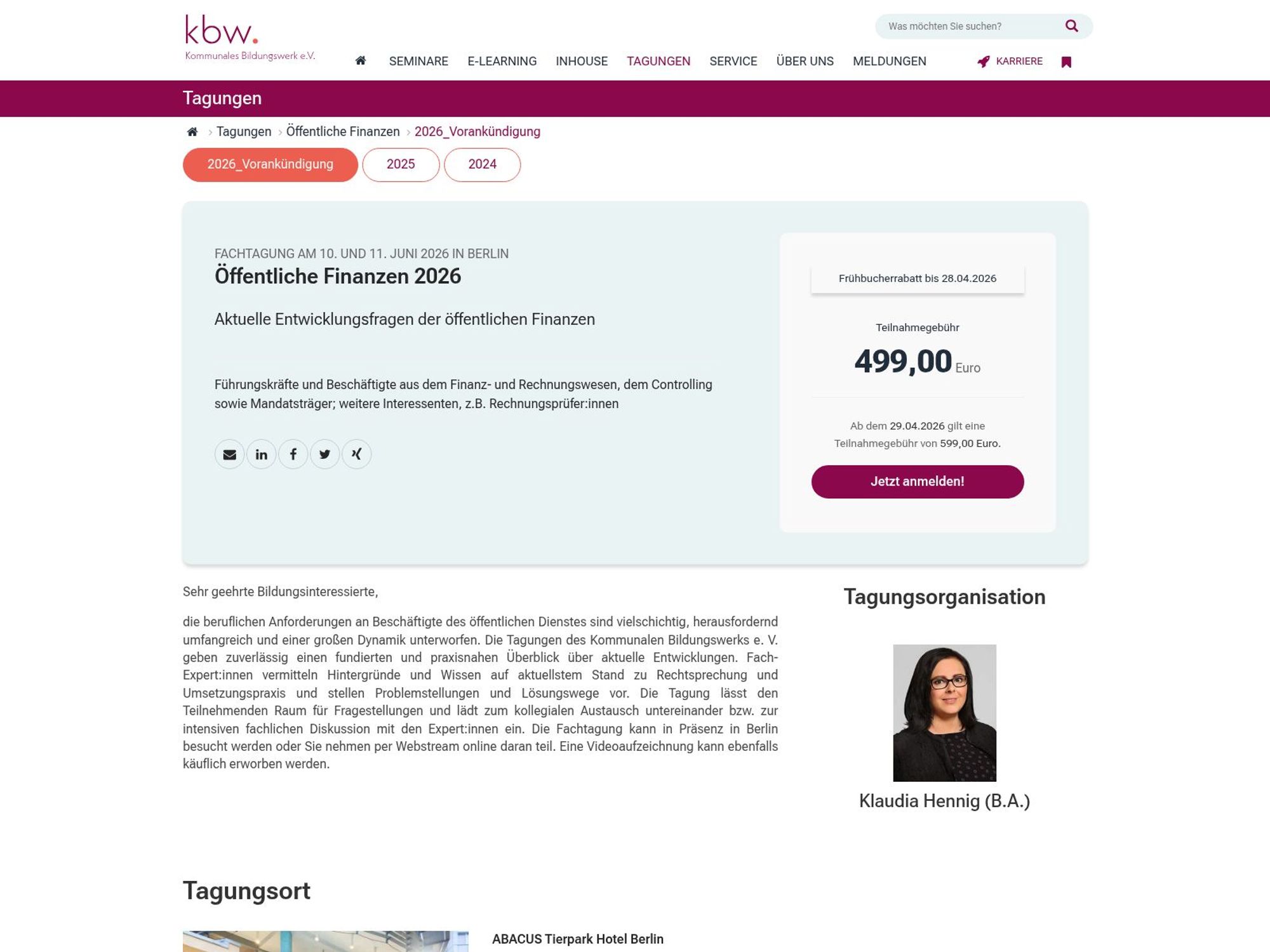 Öffentliche Finanzen 2026 website