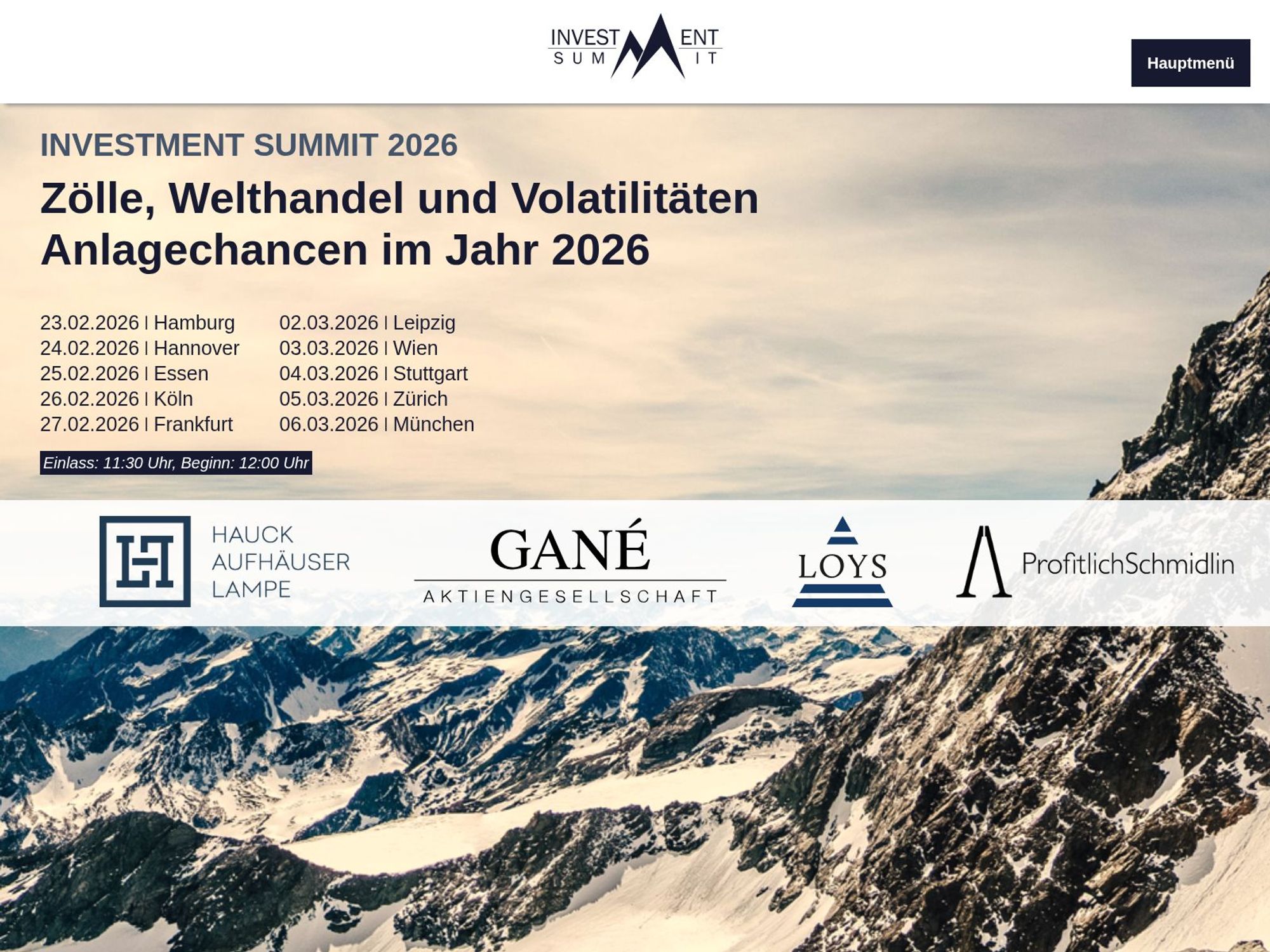 Investment Summit 2026 website