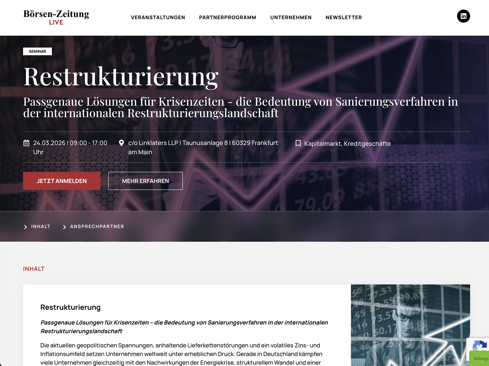 Seminar Restrukturierung website
