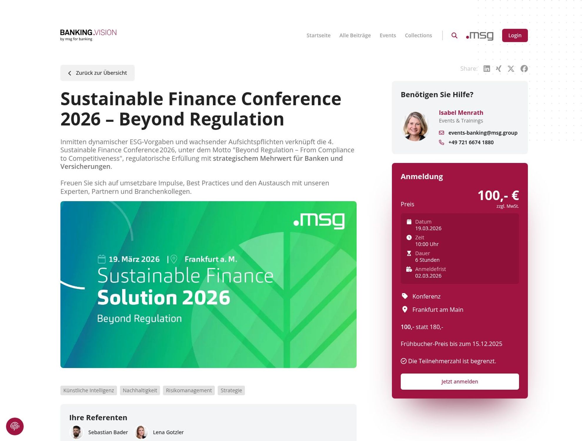 Sustainable Finance Conference 2026 website
