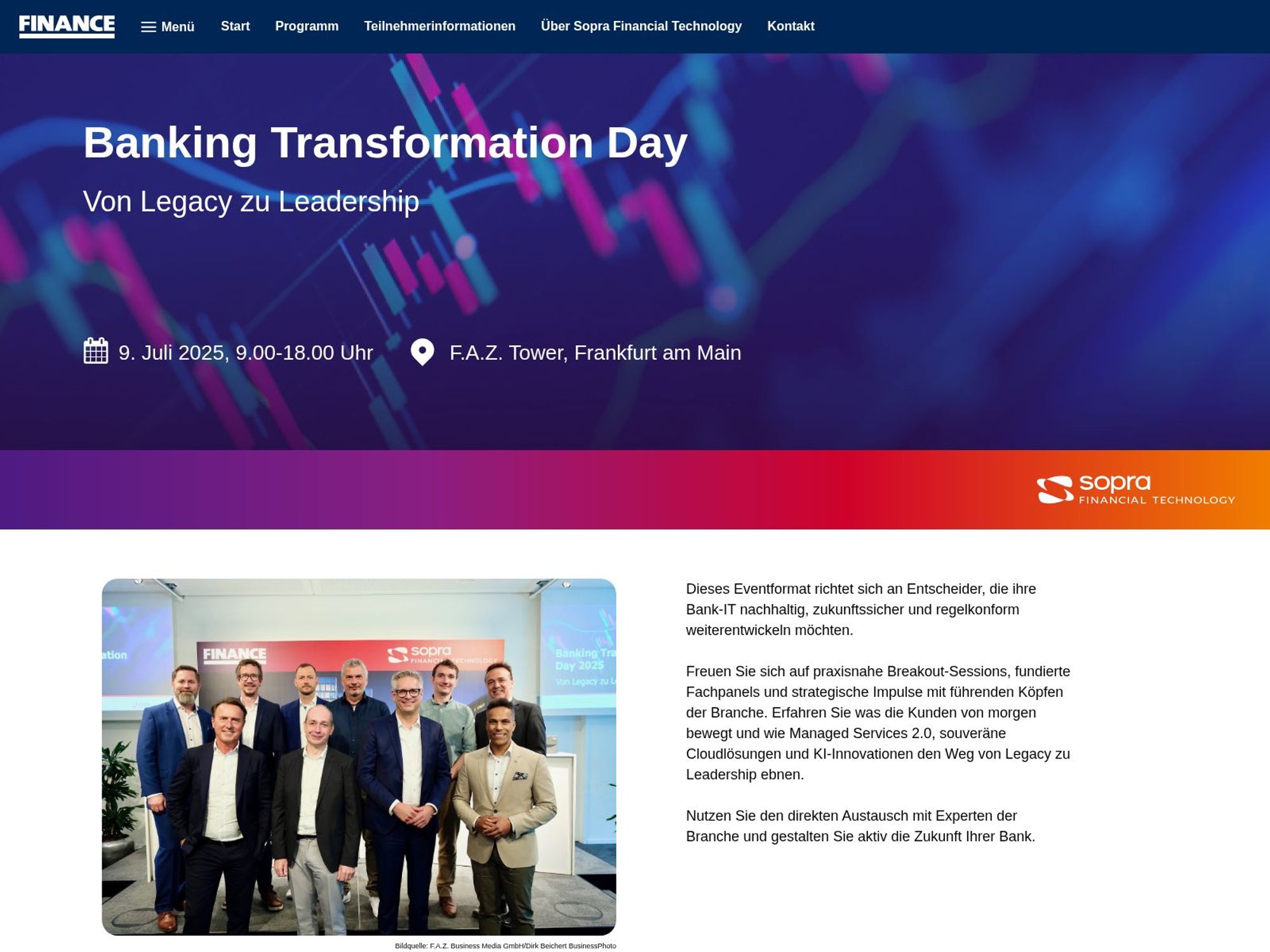 Banking Transformation Day website