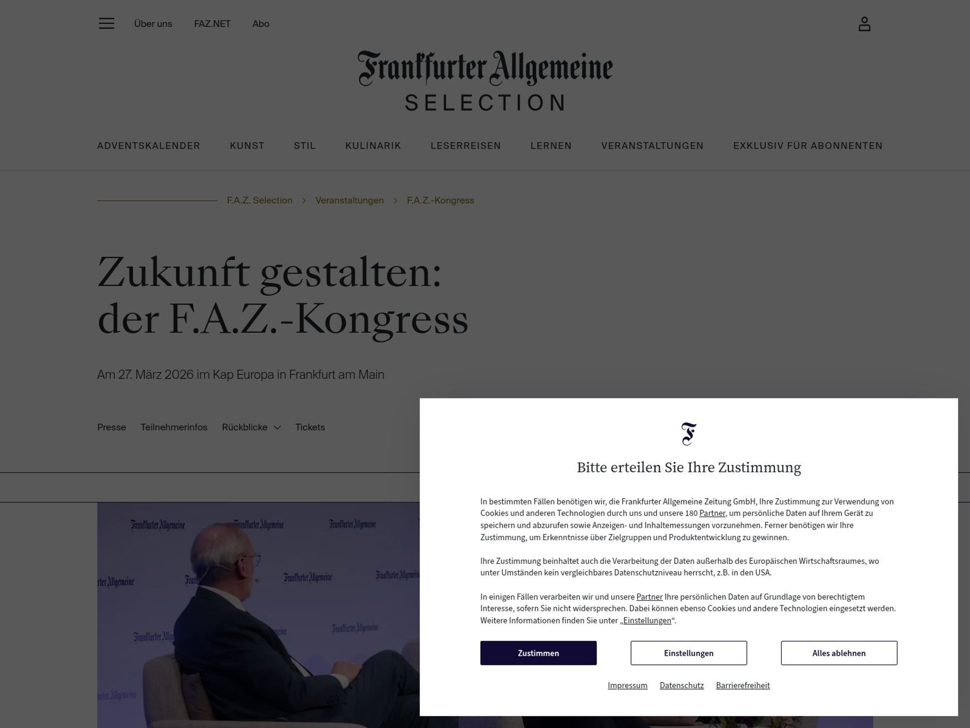 Zukunft gestalten: der F.A.Z.-Kongress website