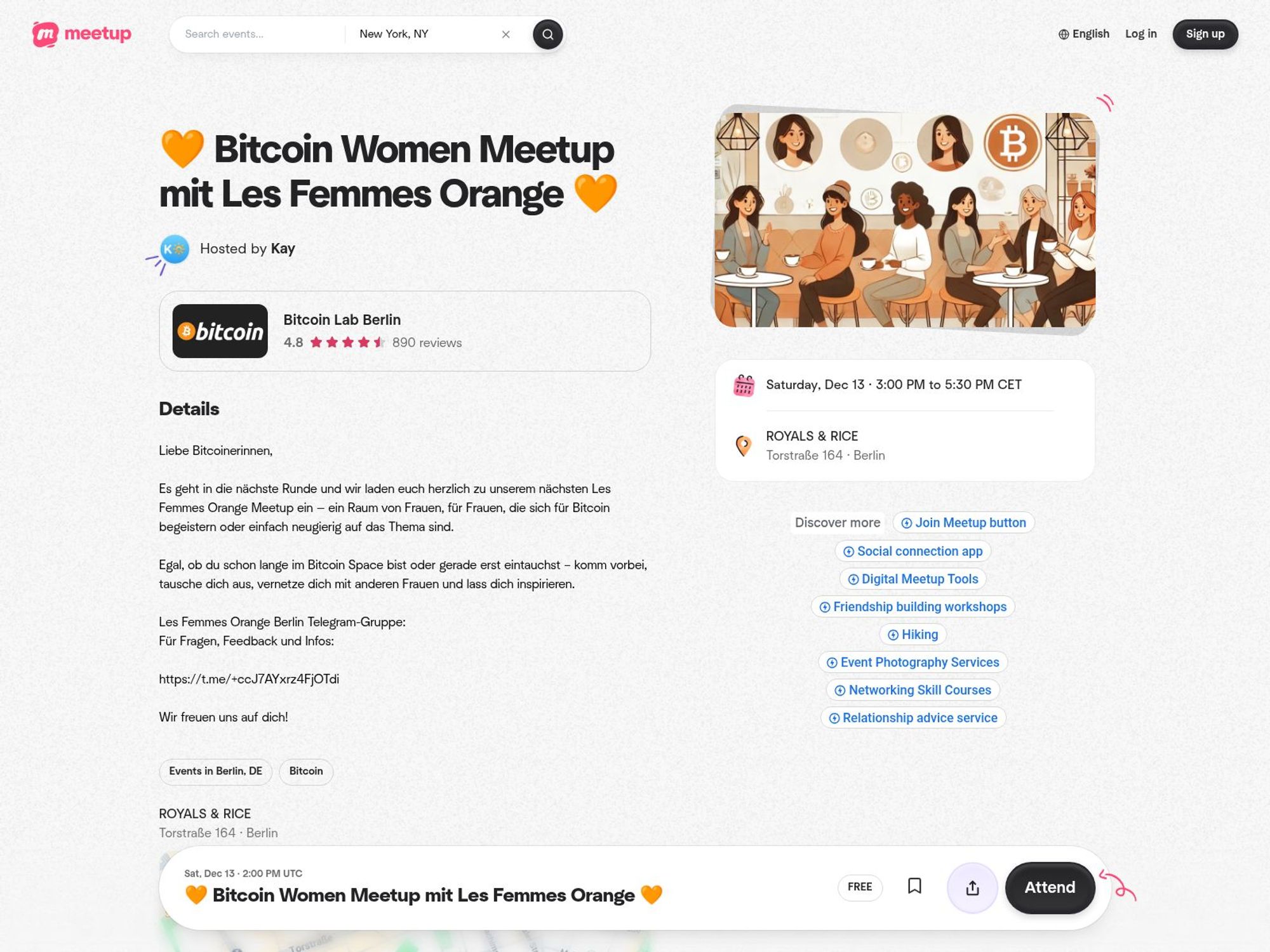 🧡 Bitcoin Women Meetup mit Les Femmes Orange 🧡 website