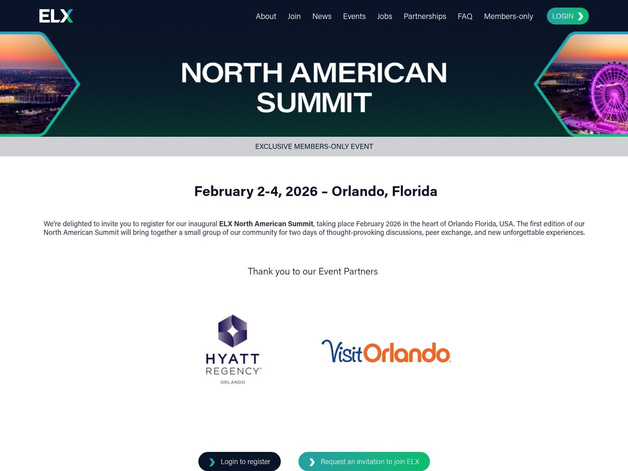 ELX North American Summit 2026 website