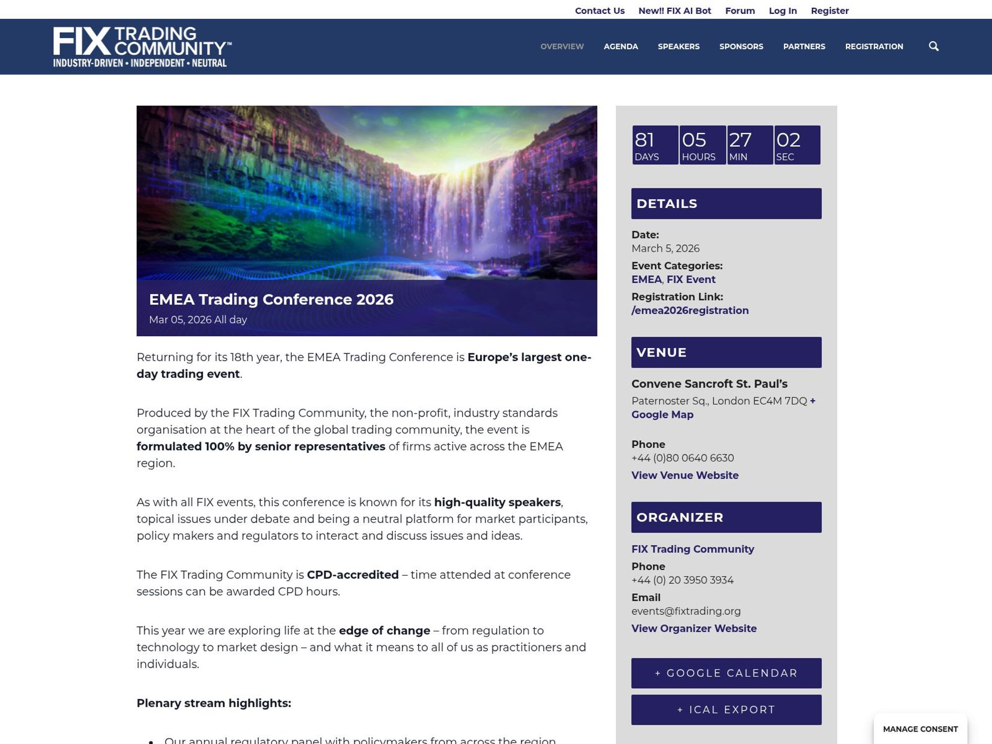 EMEA Trading Conference 2026 website