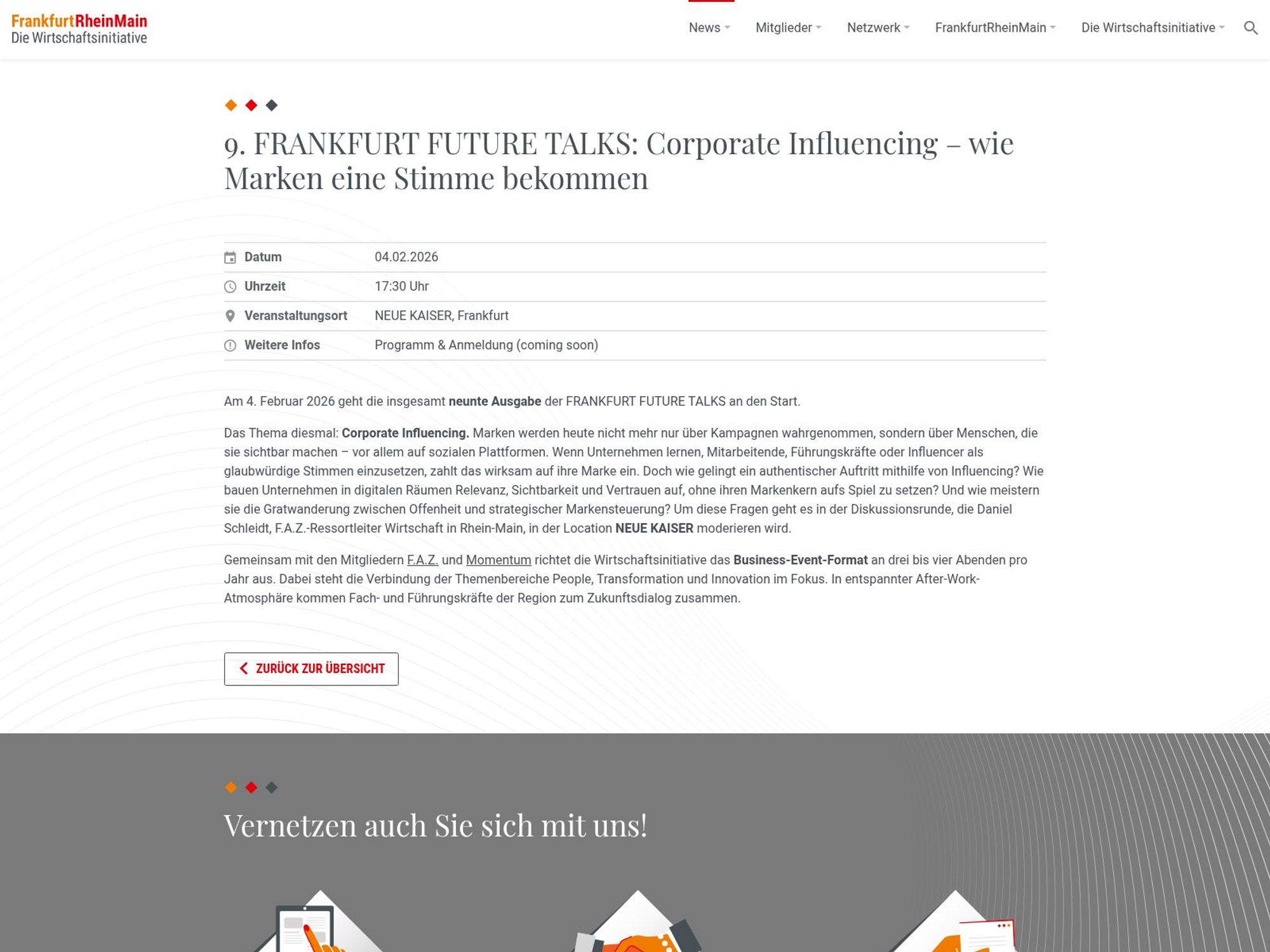 9. Frankfurt Future Talks website