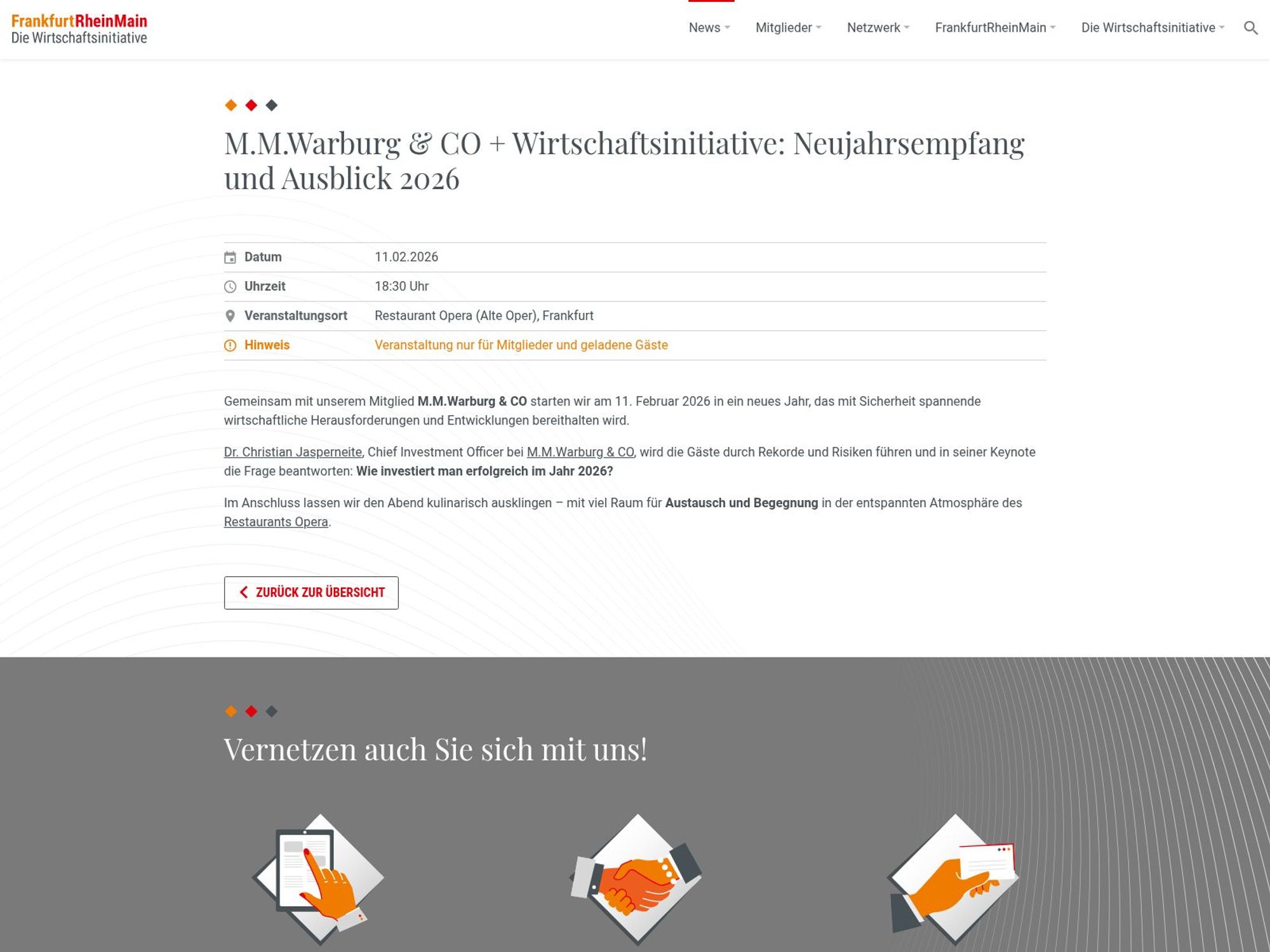 M.M.Warburg & CO + Wirtschaftsinitiative: Neujahrsempfang und Ausblick 2026 website
