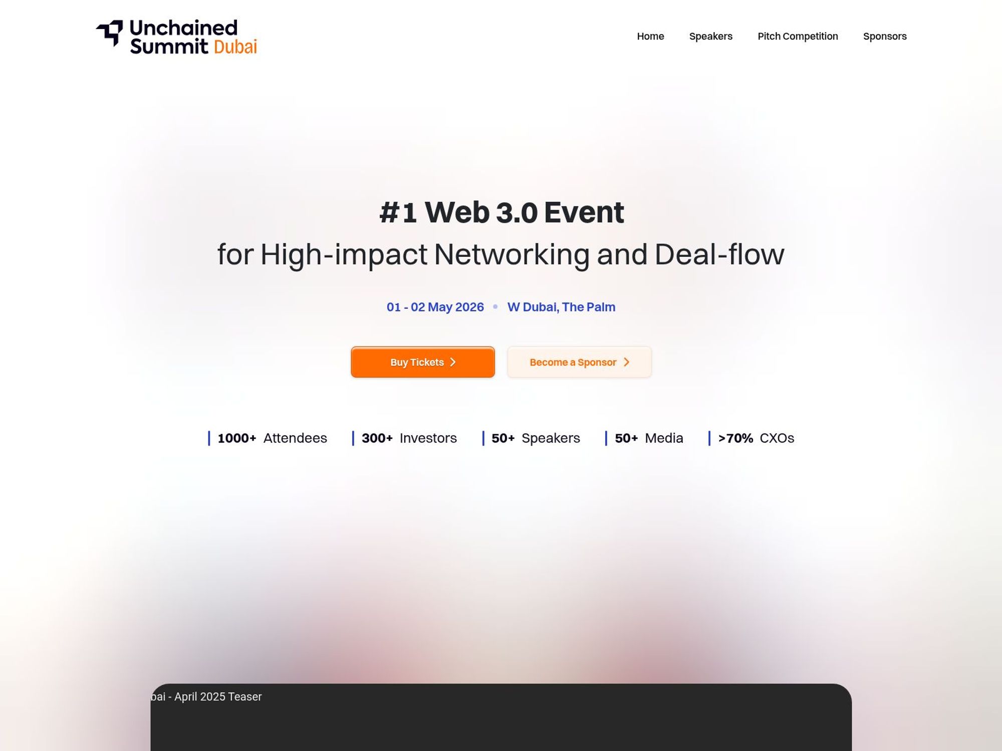 Unchained Summit Dubai 2026 website