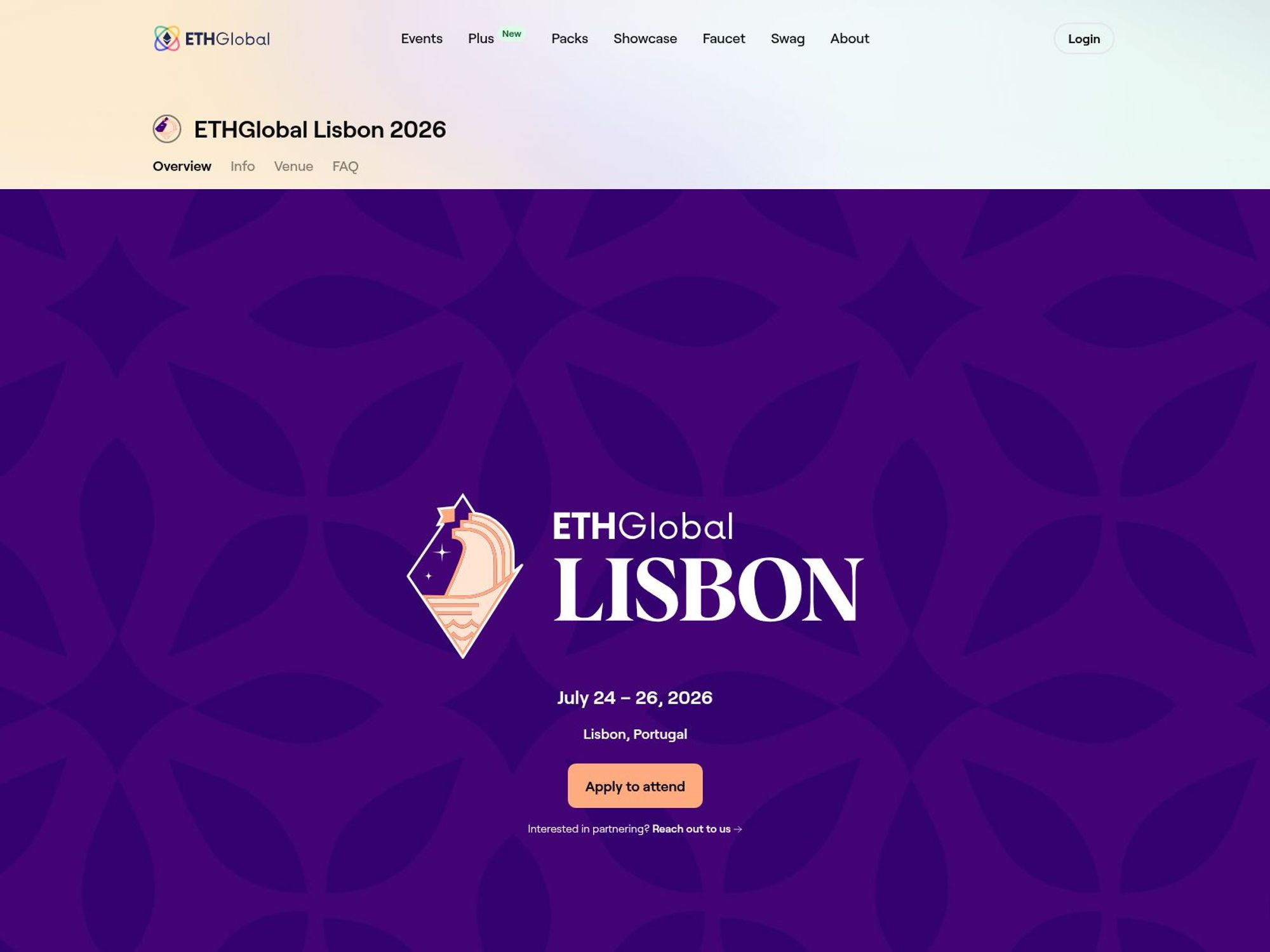ETHGlobal Lisbon 2026 website