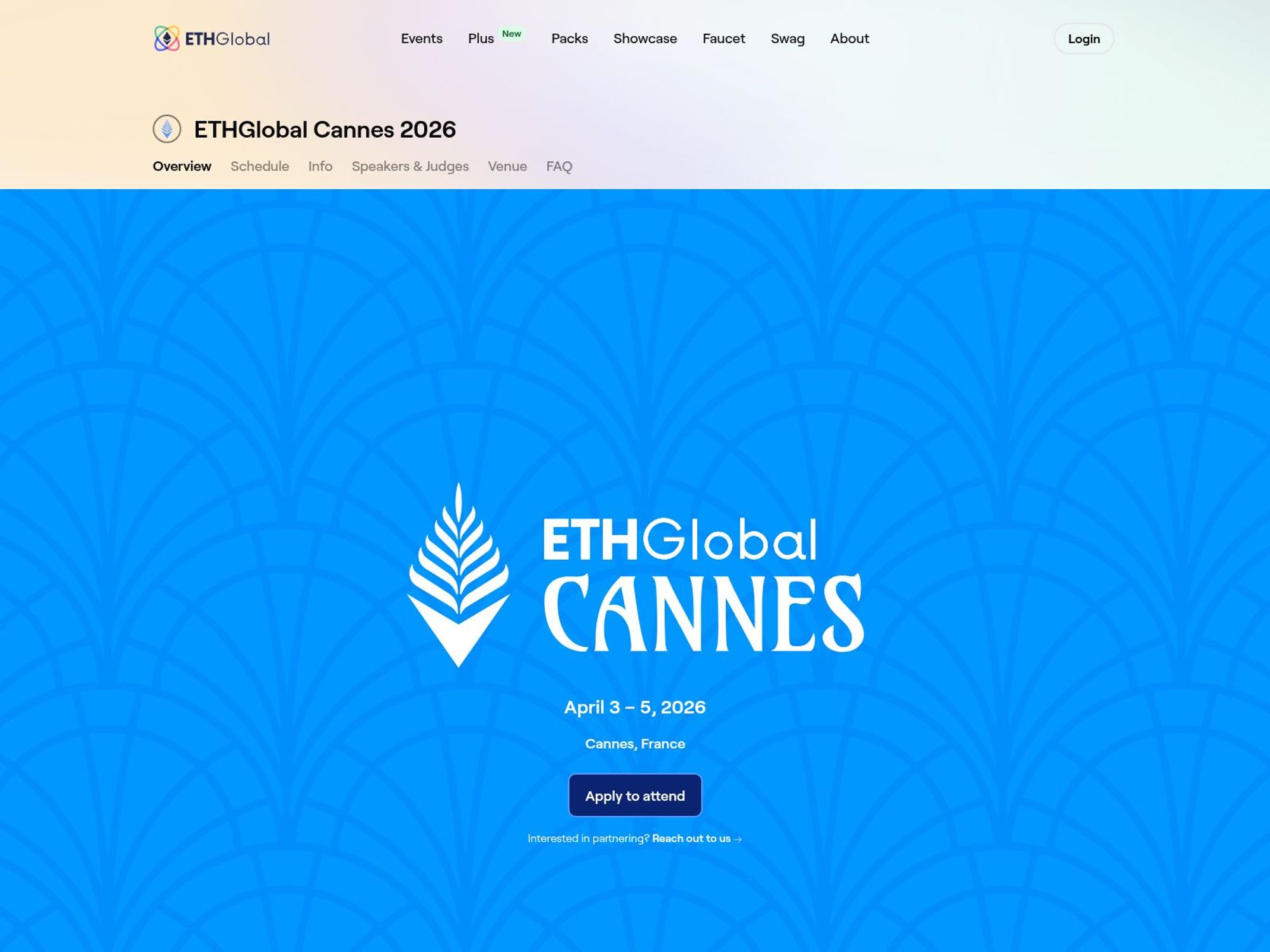 ETHGlobal Cannes 2026 website