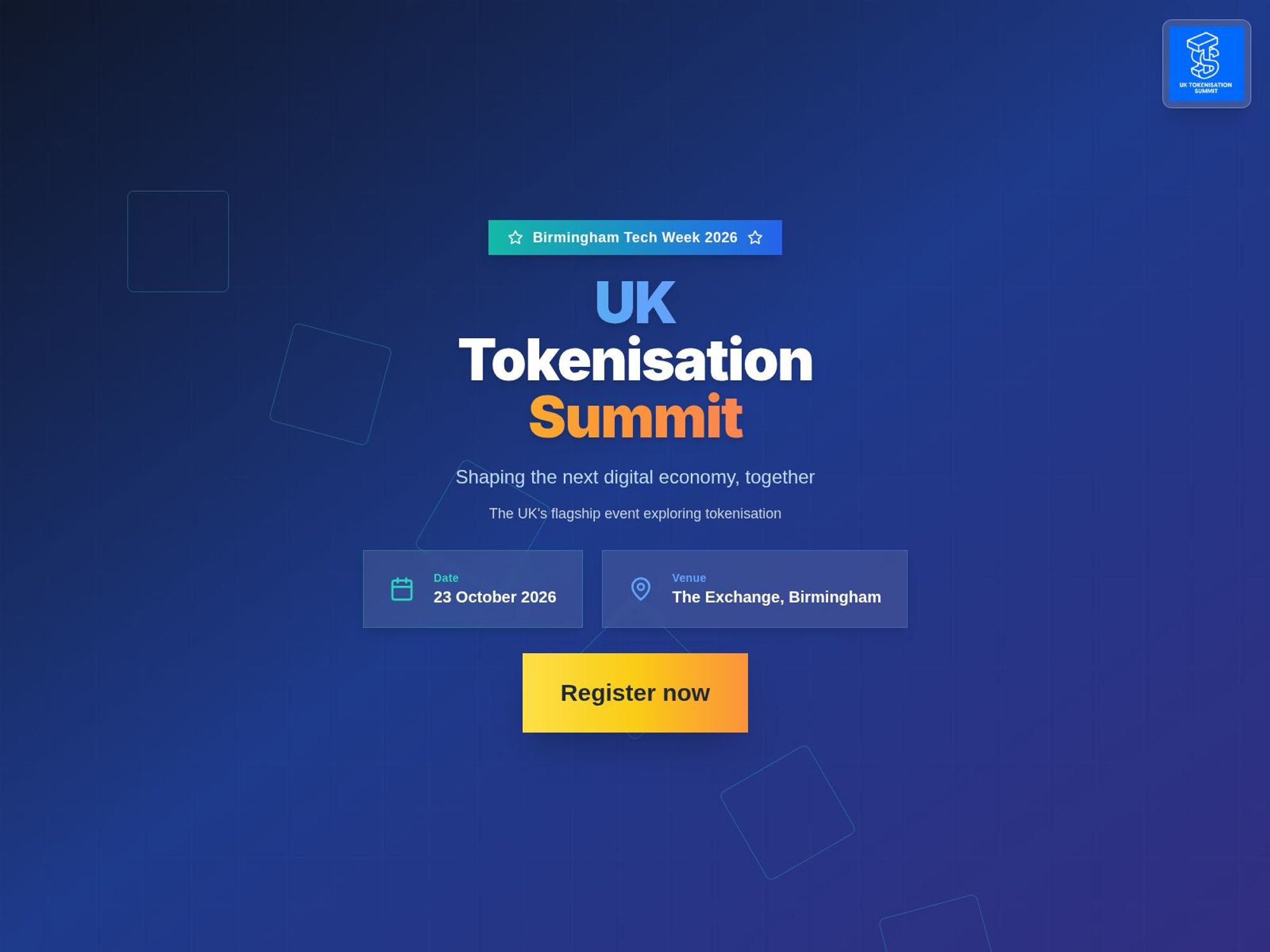 Digital Tokenisation Summit 2026 website