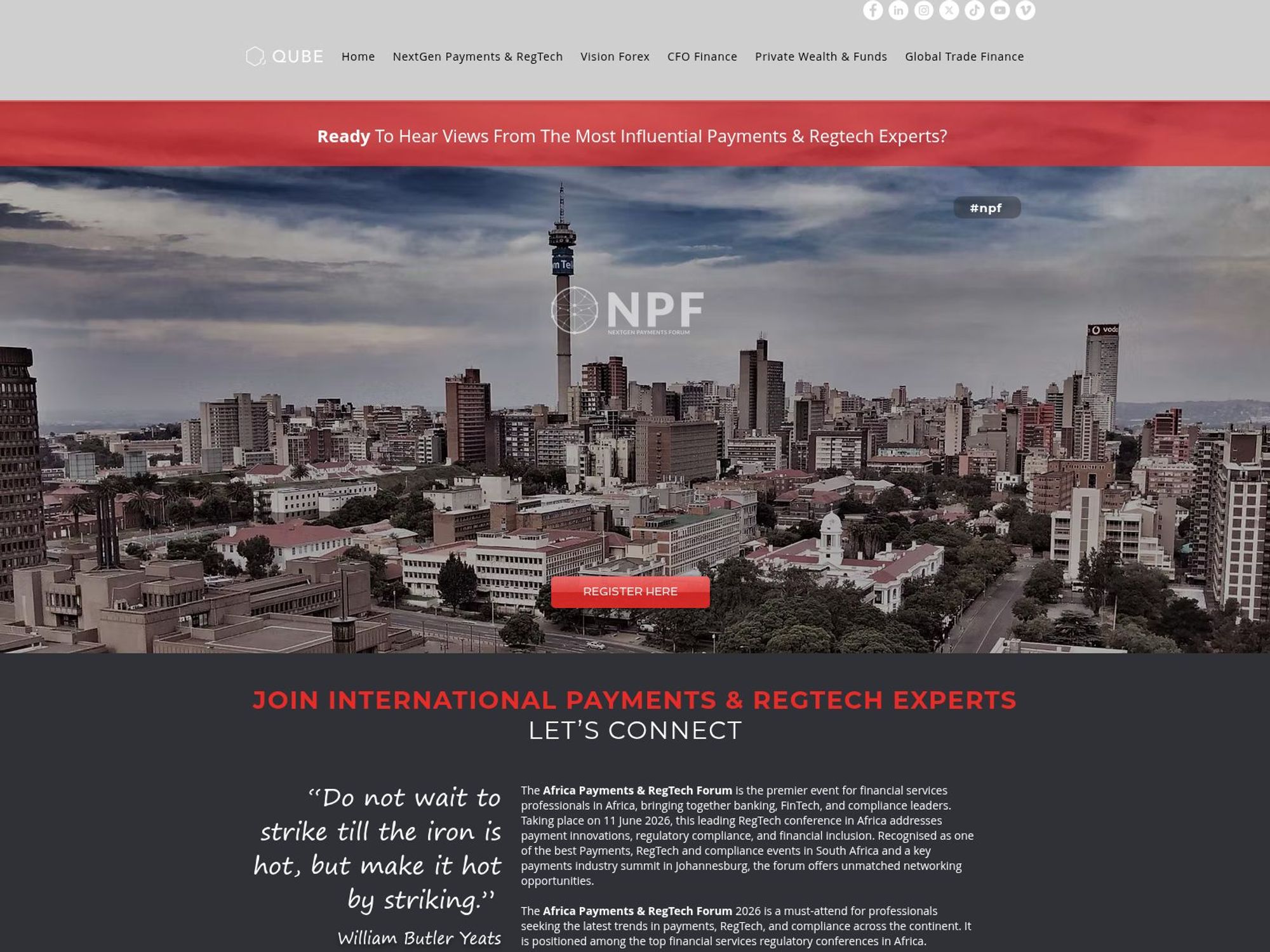 Africa Payments & RegTech Forum website