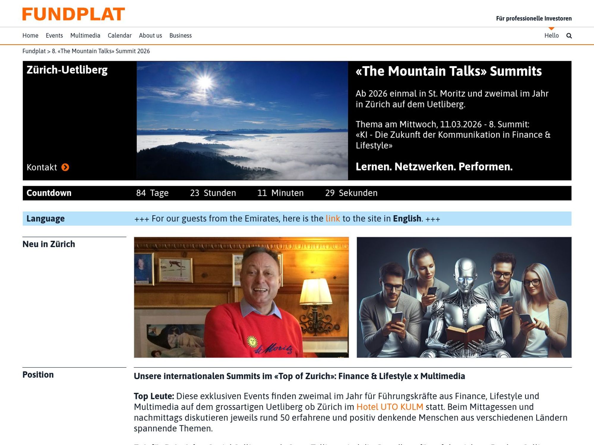 The Mountain Talk 8. Summit 2026 website