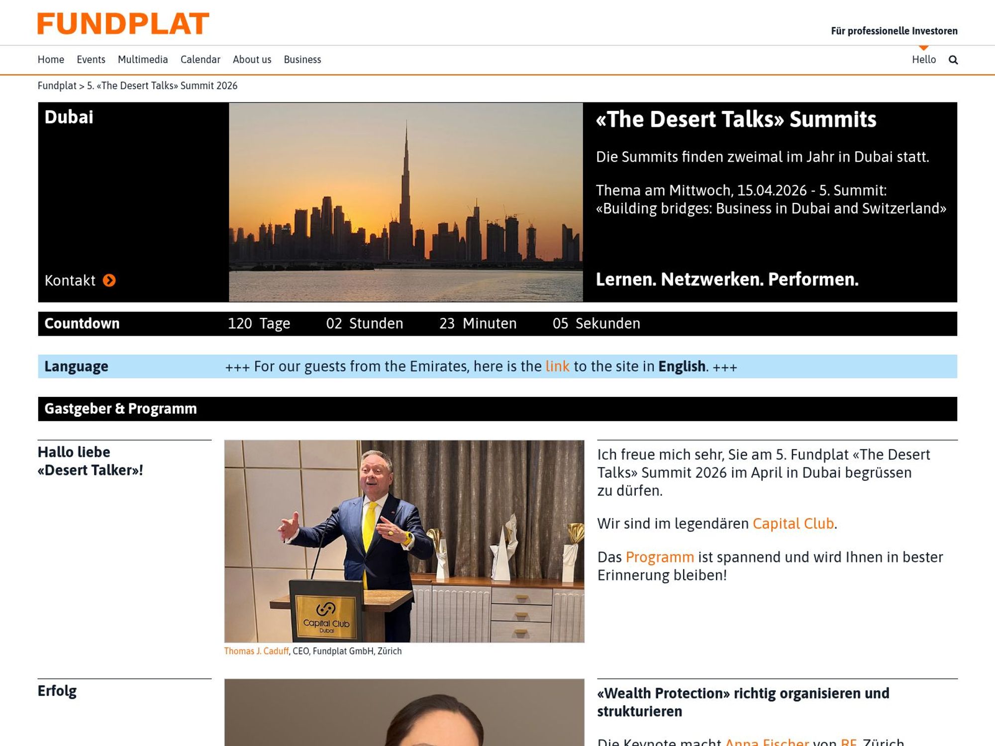 The Desert Talk 5. Summit 2026 website