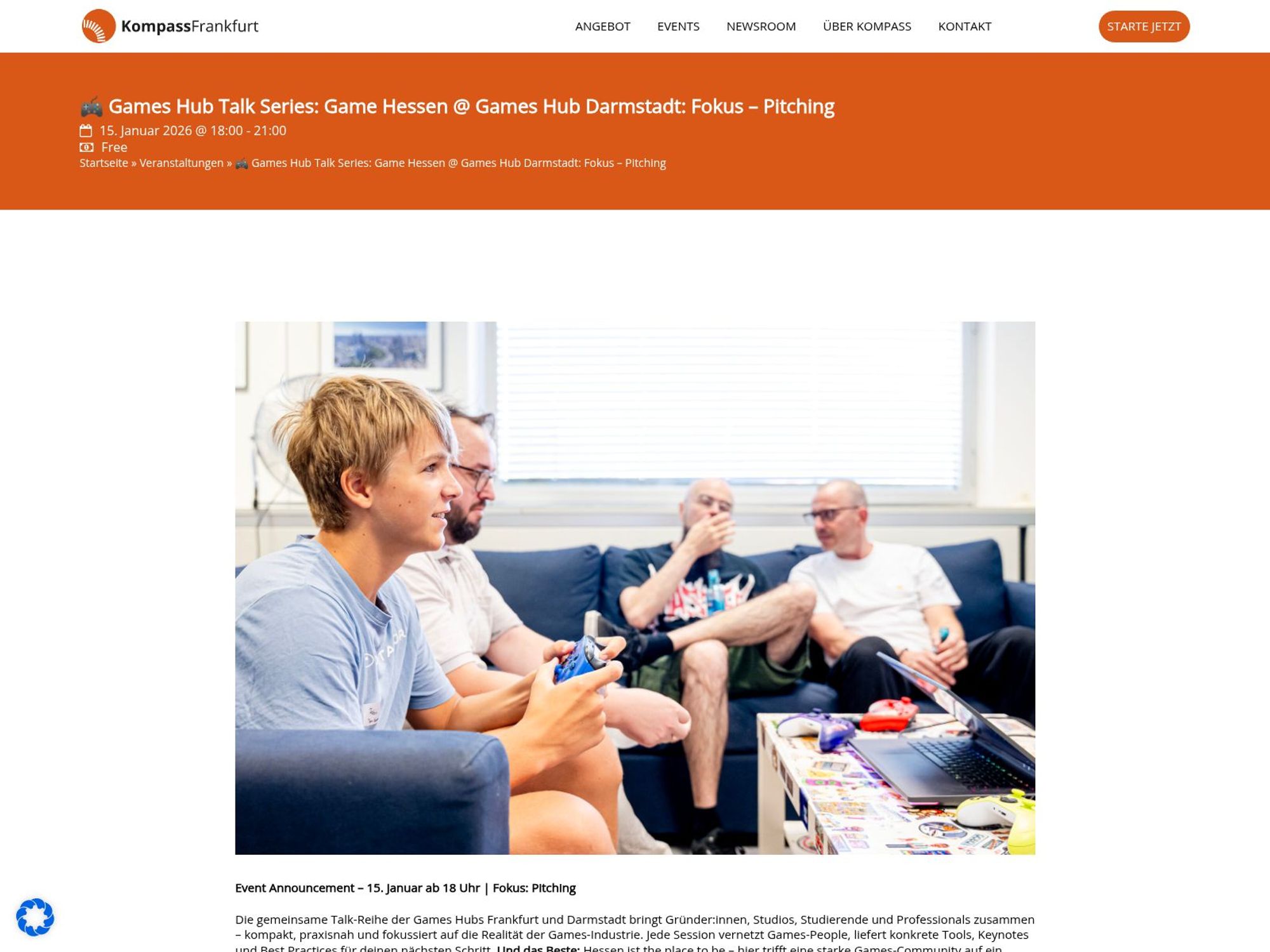 🎮 Games Hub Talk Series: Game Hessen @ Games Hub Darmstadt: Fokus – Pitching website