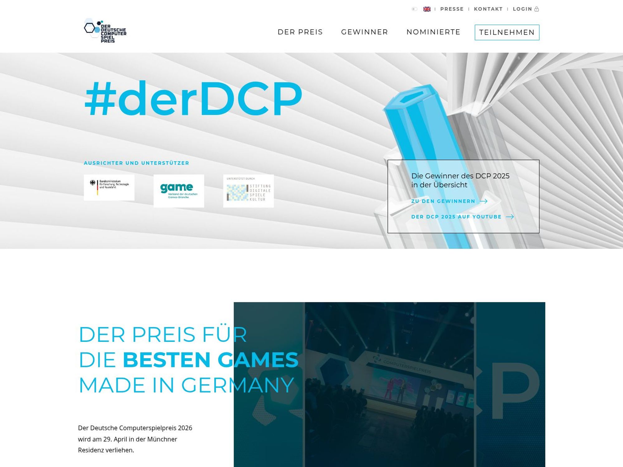 Deutscher Computerspielpreis 2026 website