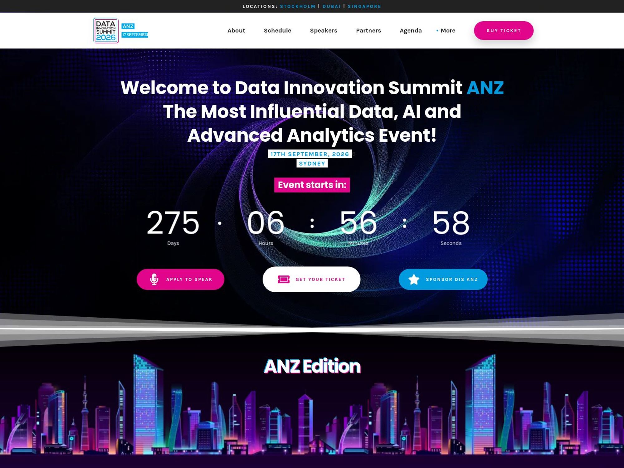 Data Innovation Summit ANZ 2026 website