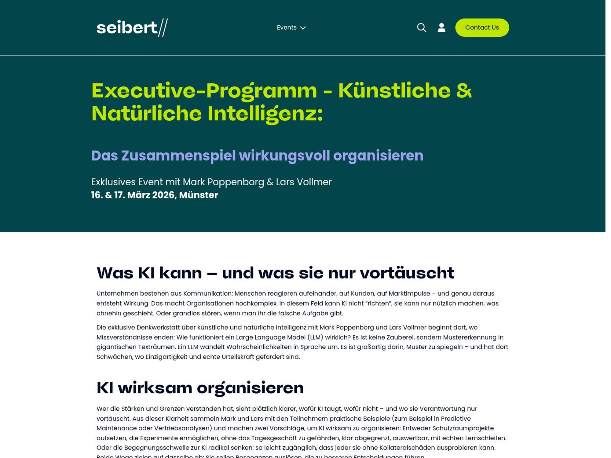 Executive-Programm - Künstliche & Natürliche Intelligenz website