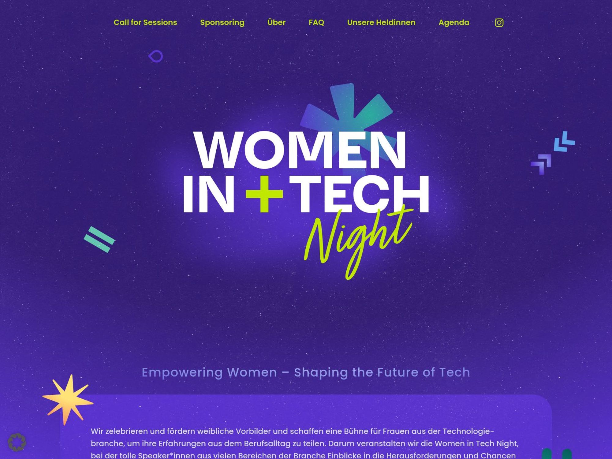 Women in Tech Night 2026 website