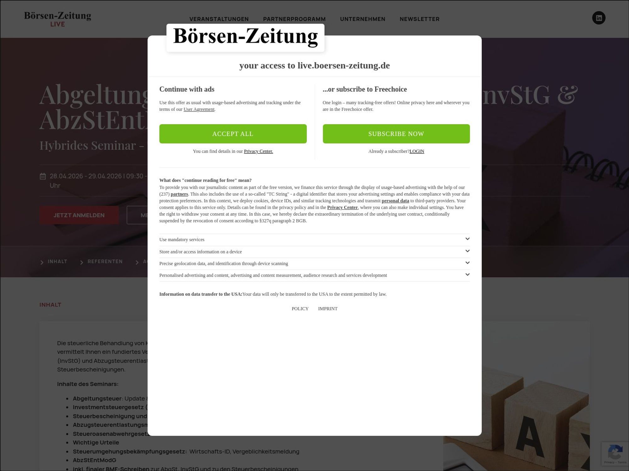 Abgeltungsteuer, Jahresendreporting, InvStG & AbzStEntModG April 2026 screenshot