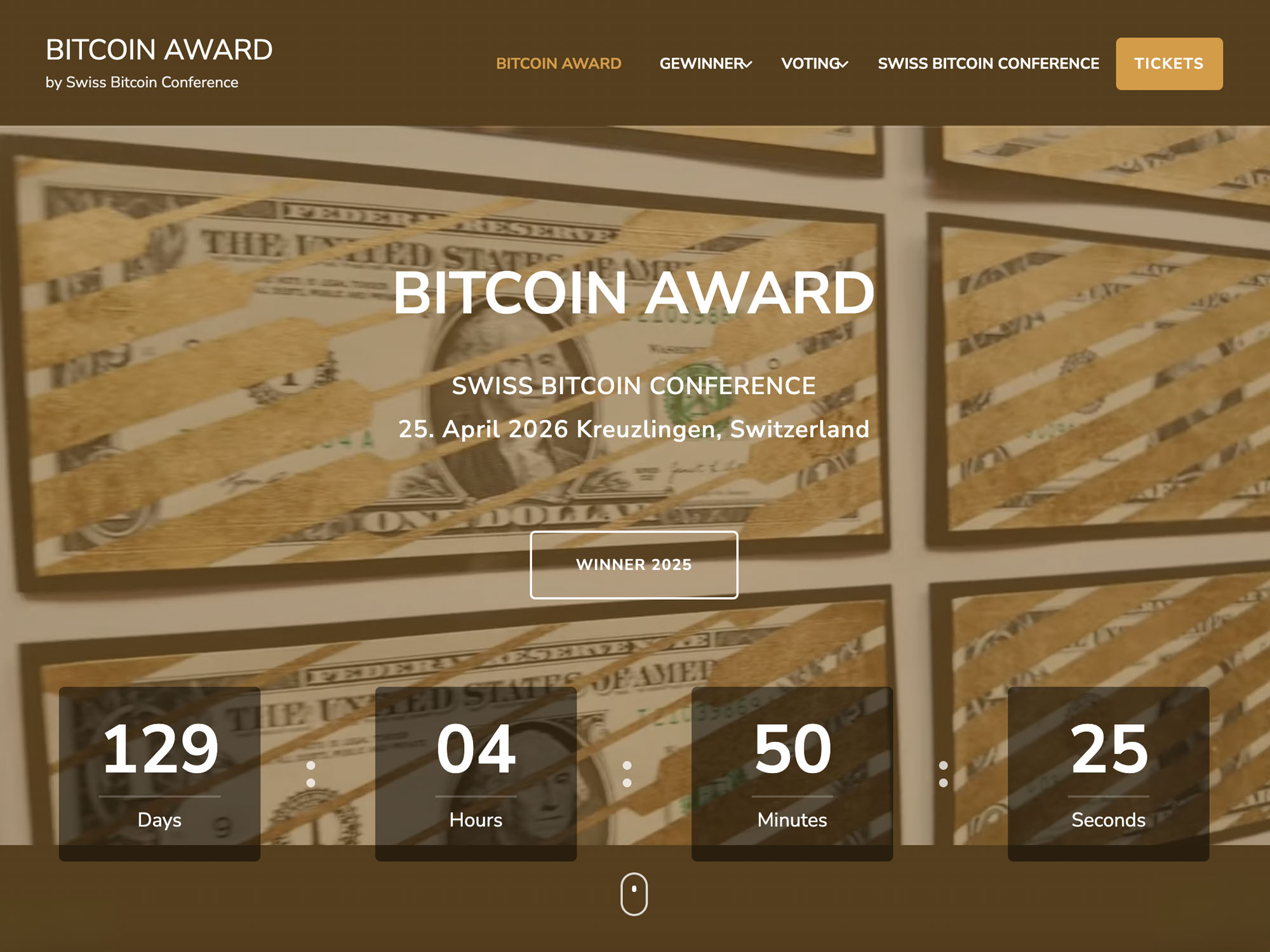 Bitcoin Award website