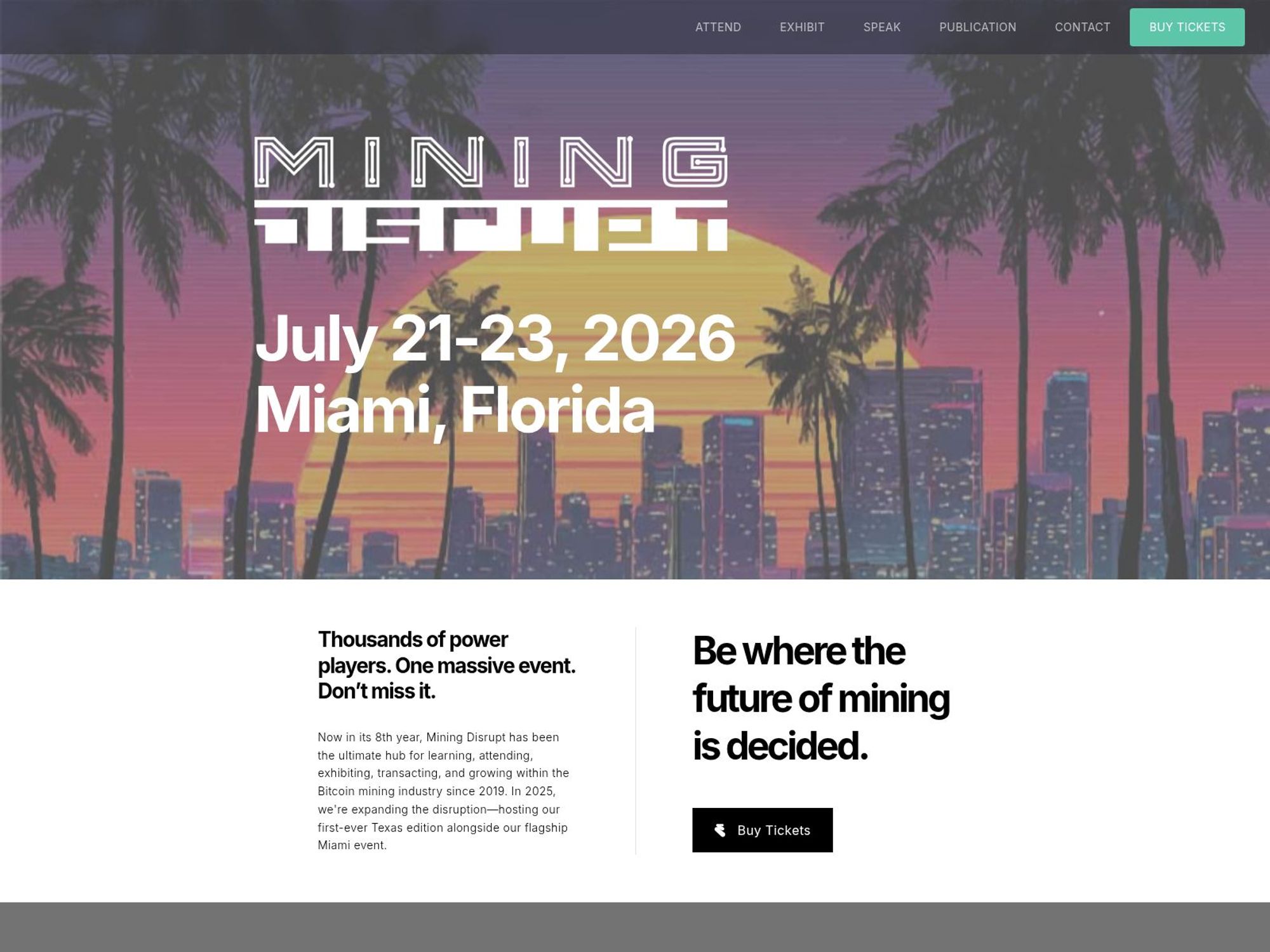 Mining Disrupt 2026 website