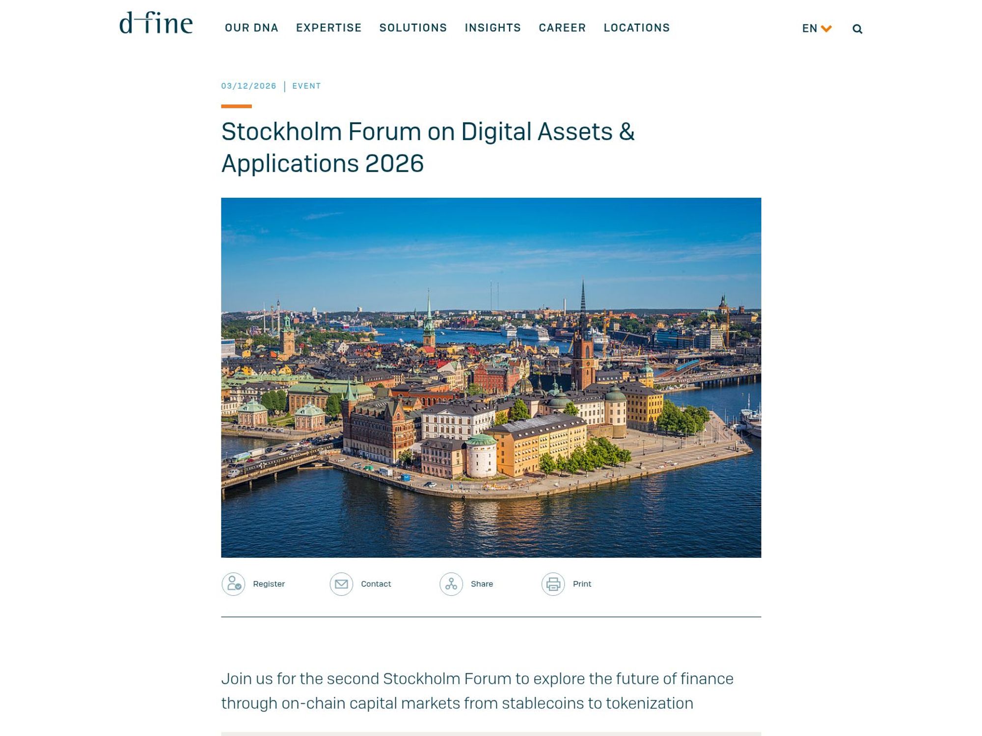 Stockholm Forum on Digital Assets & Applications 2026 screenshot