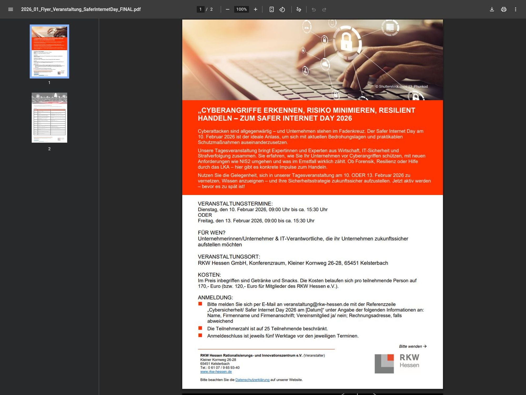 Cyberangriffe erkennen, Risiko minimieren, resilient handeln – zum Safer Internet Day 2026 screenshot