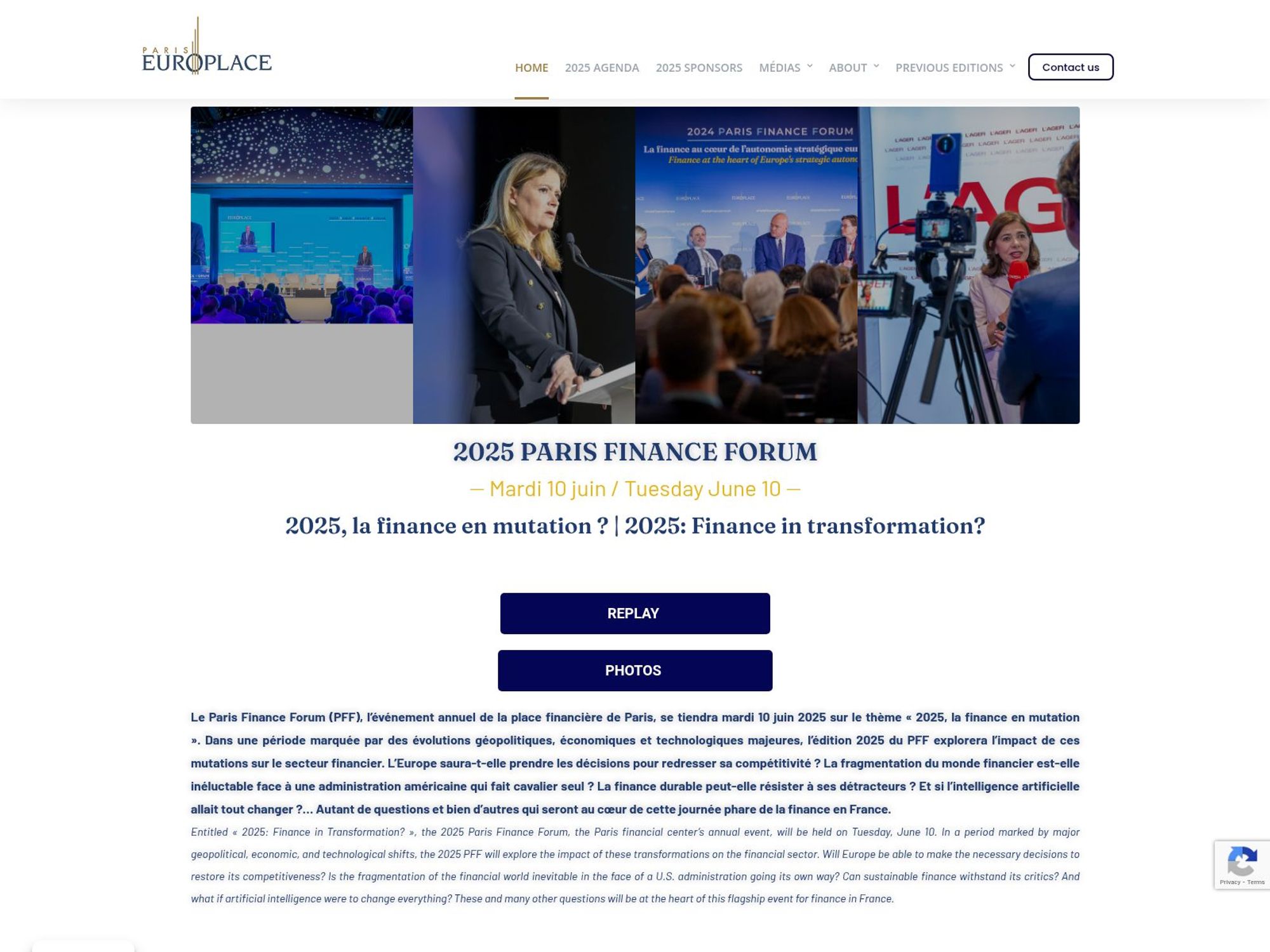 2026 Paris Finance Forum website