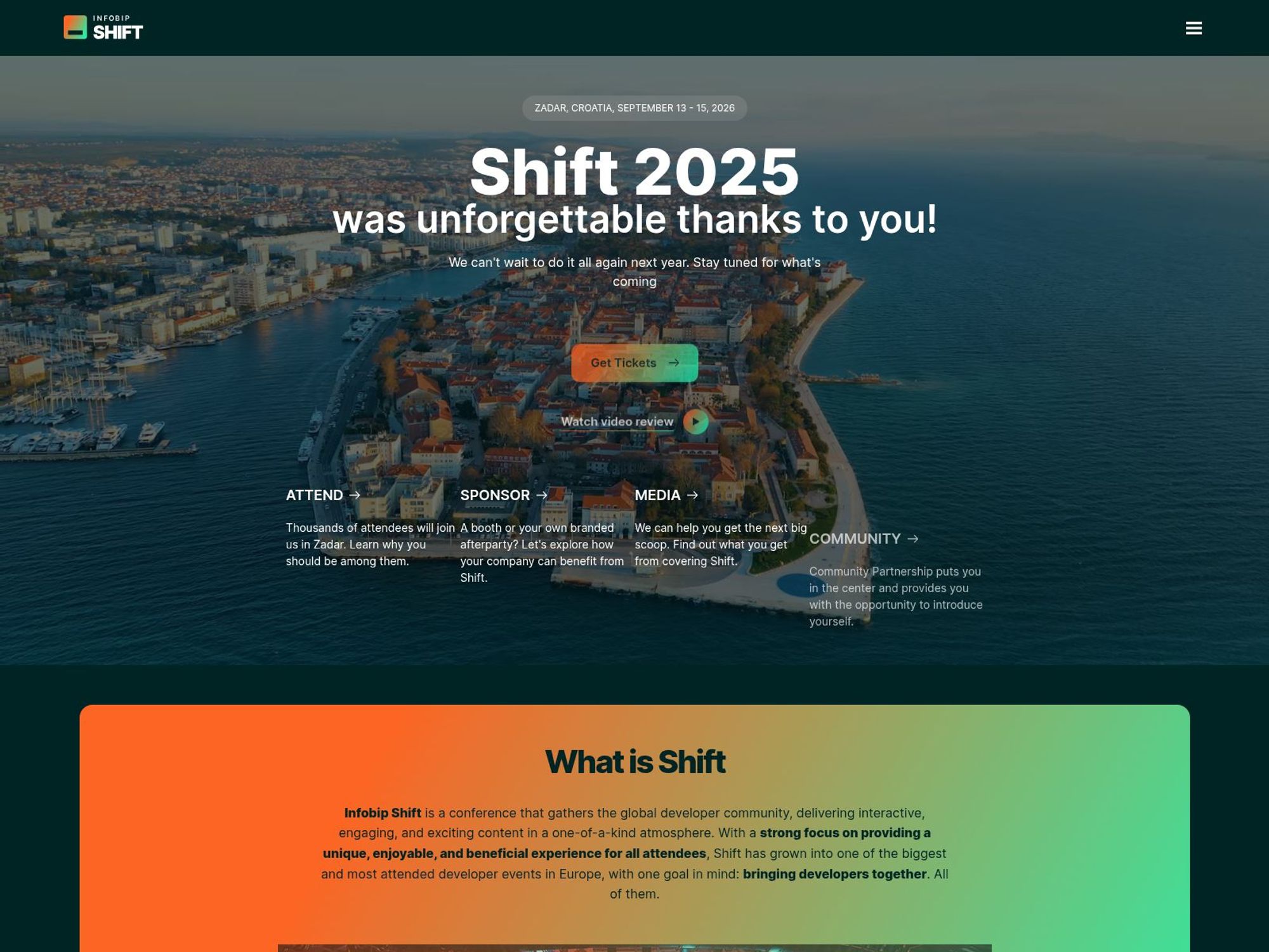Shift Conference website