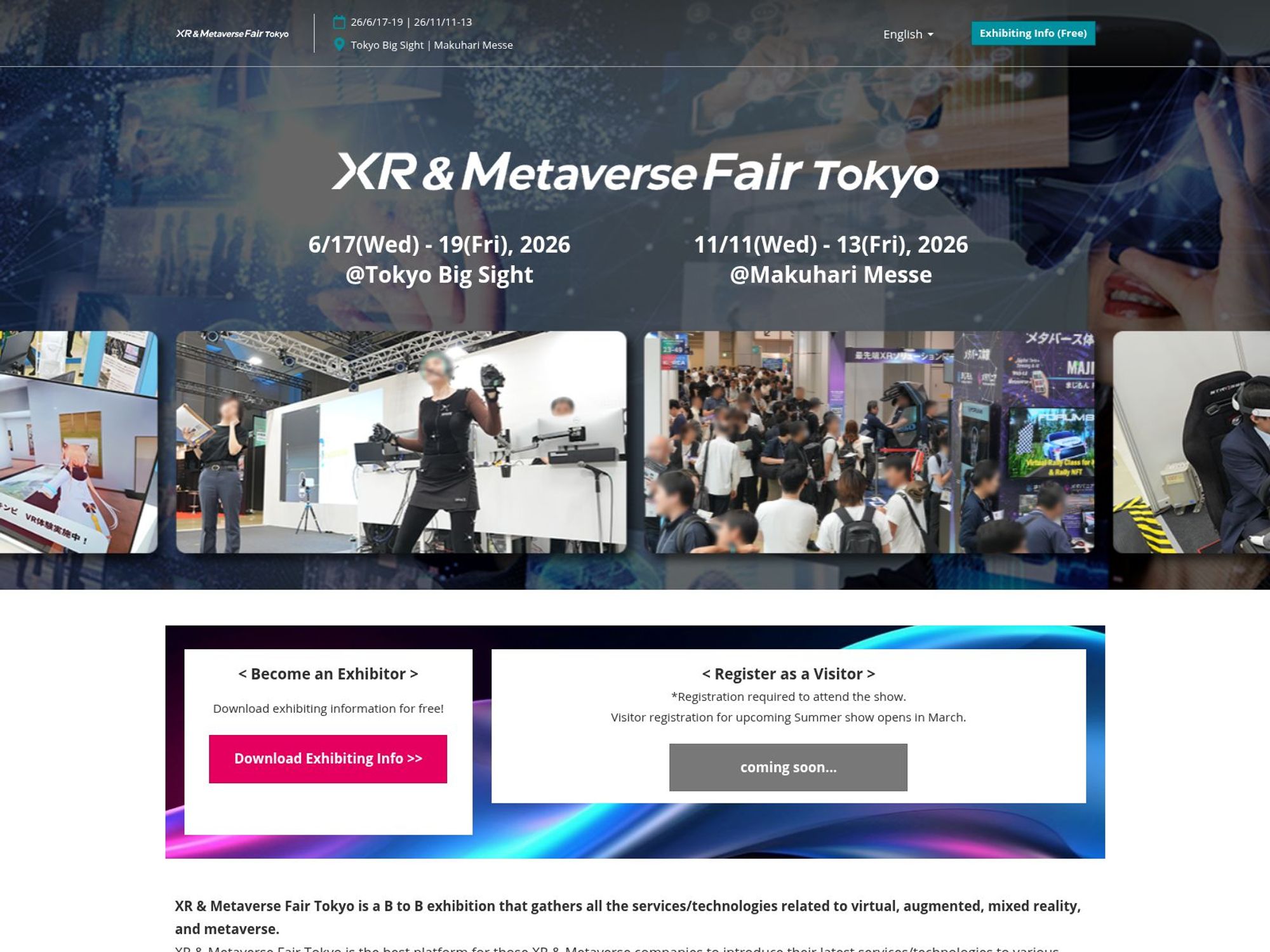 Metaverse Expo Tokyo website