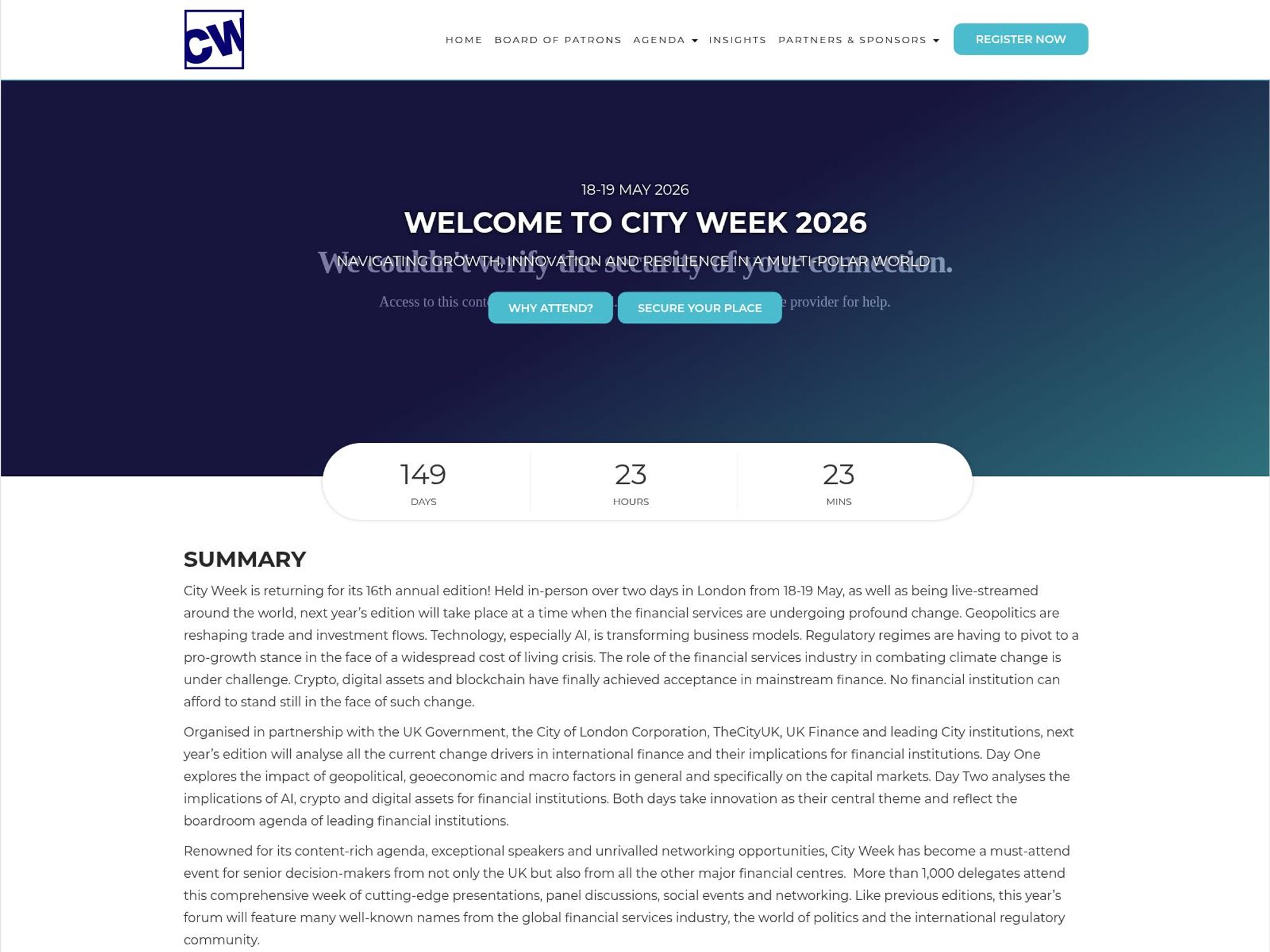 City Week 2026 website