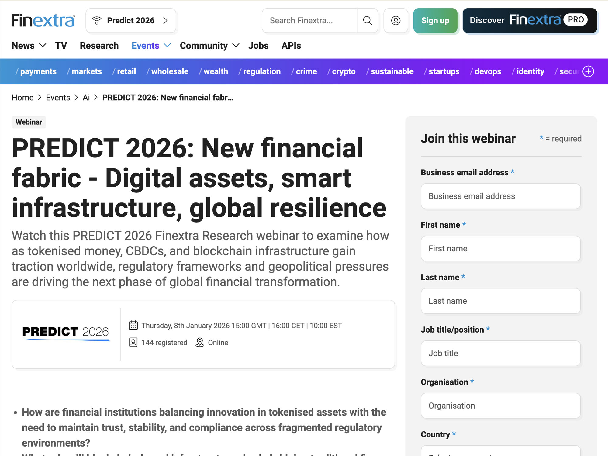 PREDICT 2026: New financial fabric website