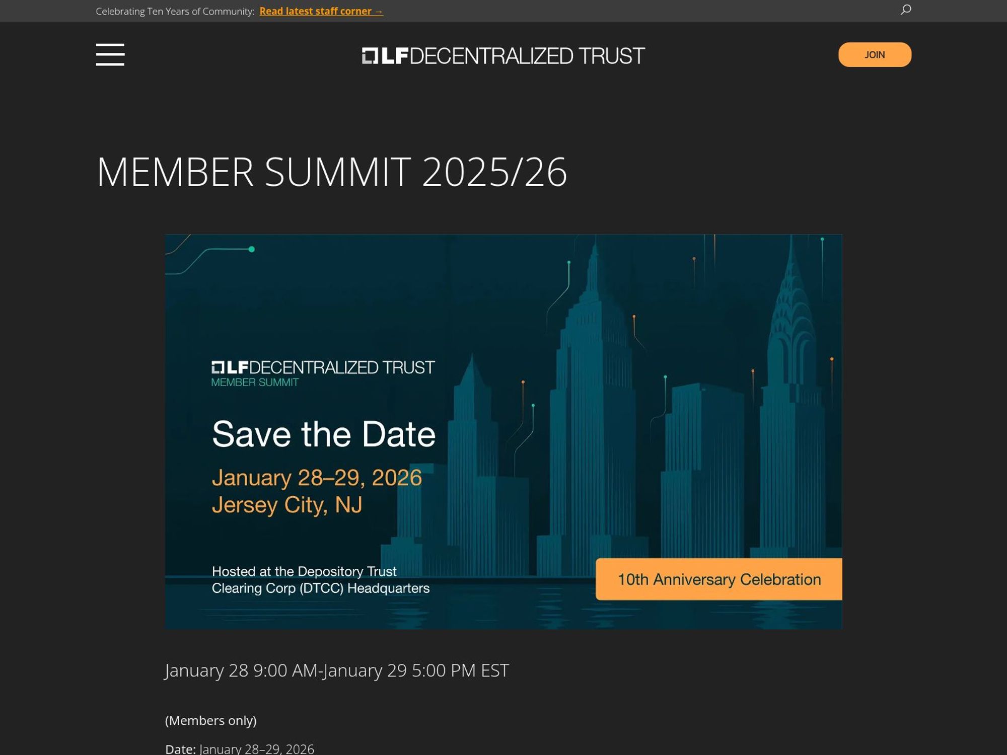 LF Decentralized Trust Member Summit 2026 website