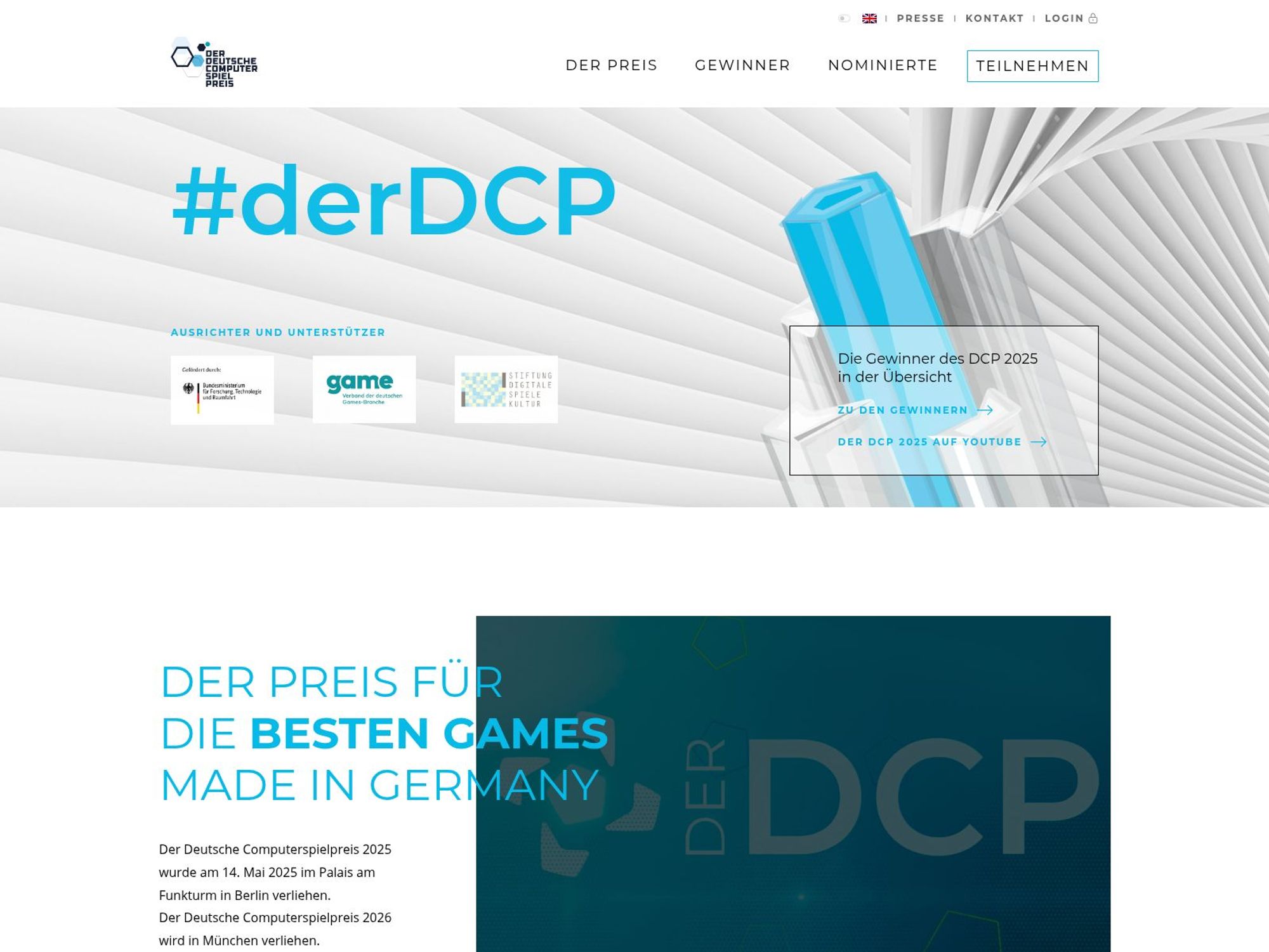 Deutscher Computerspielpreis 2026 website
