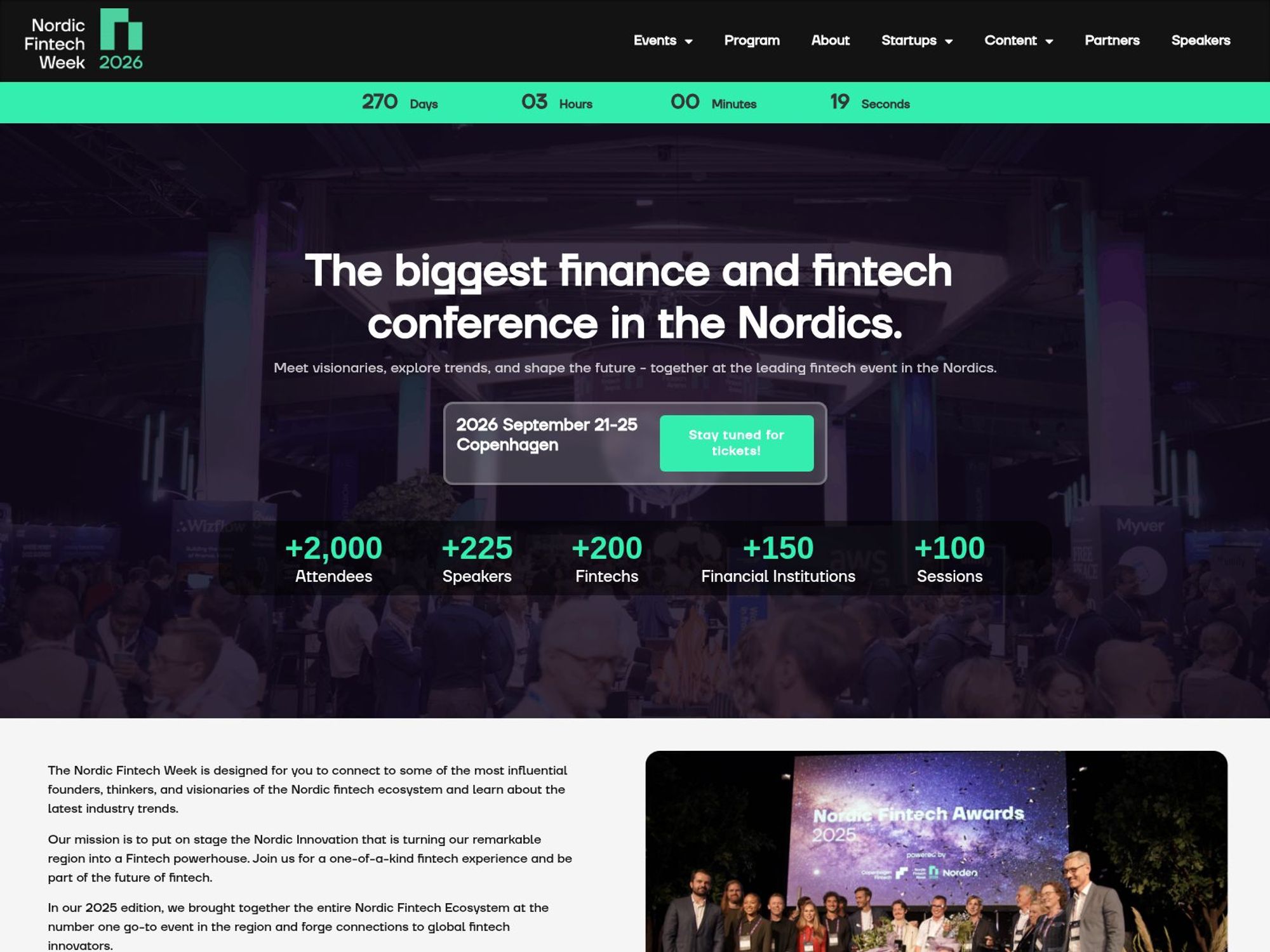 Nordic Fintech Week 2026 website