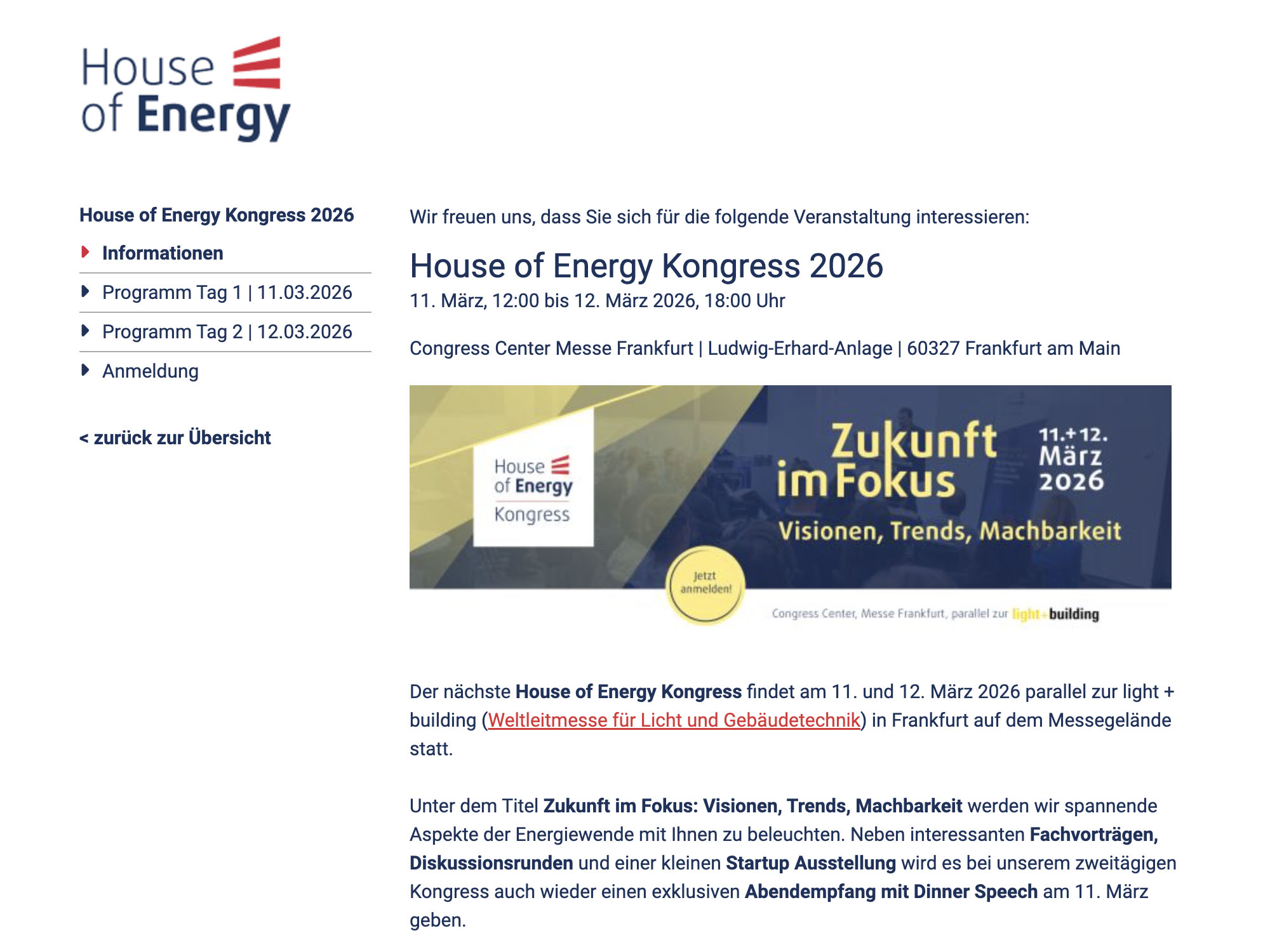 House of Energy Kongress 2026 website