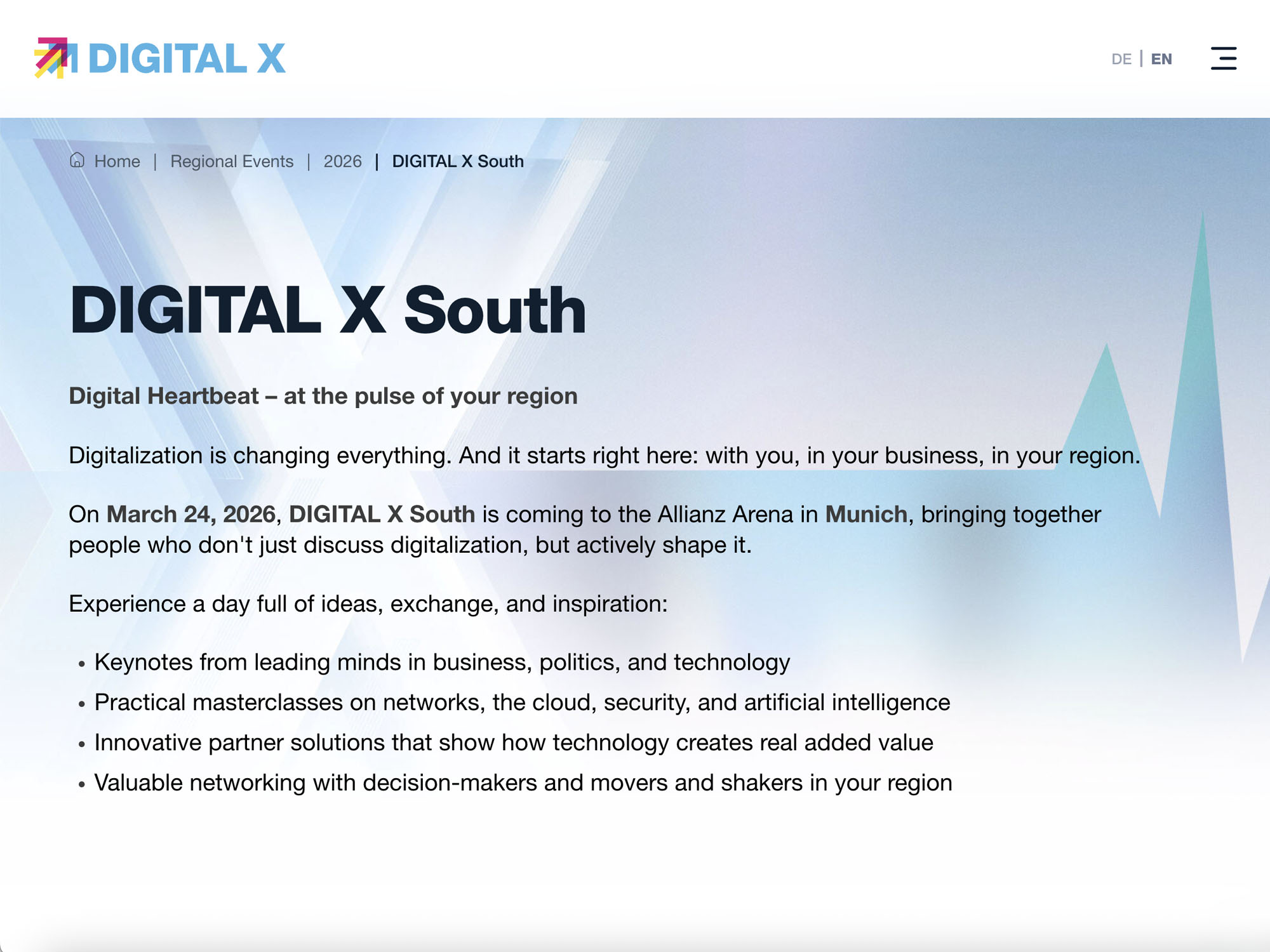 DIGITAL X South website