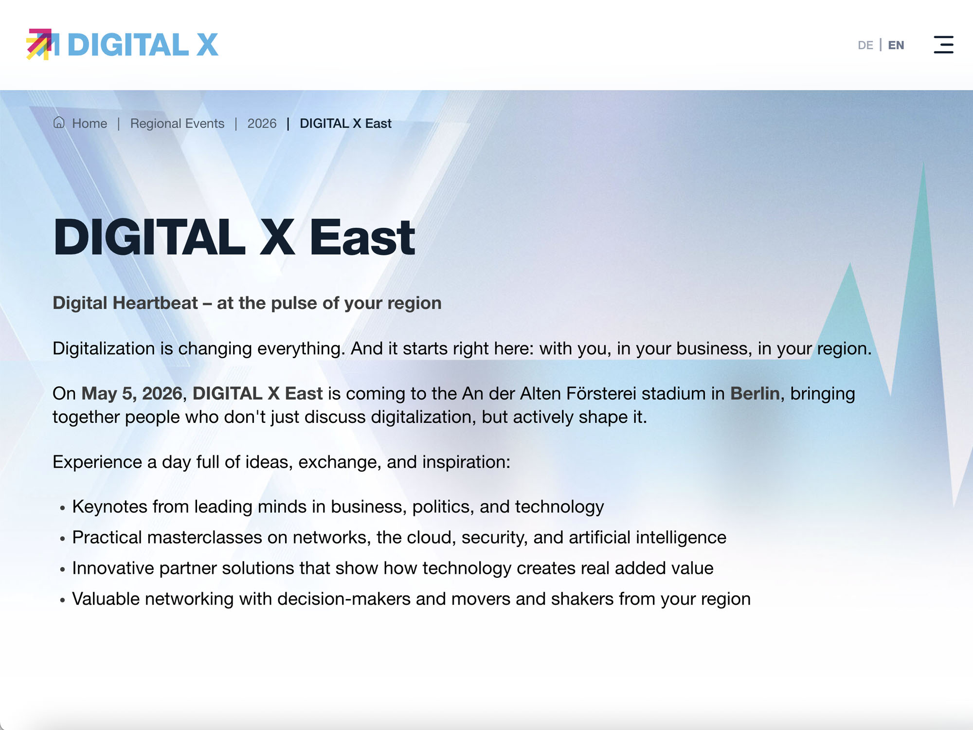 DIGITAL X East website