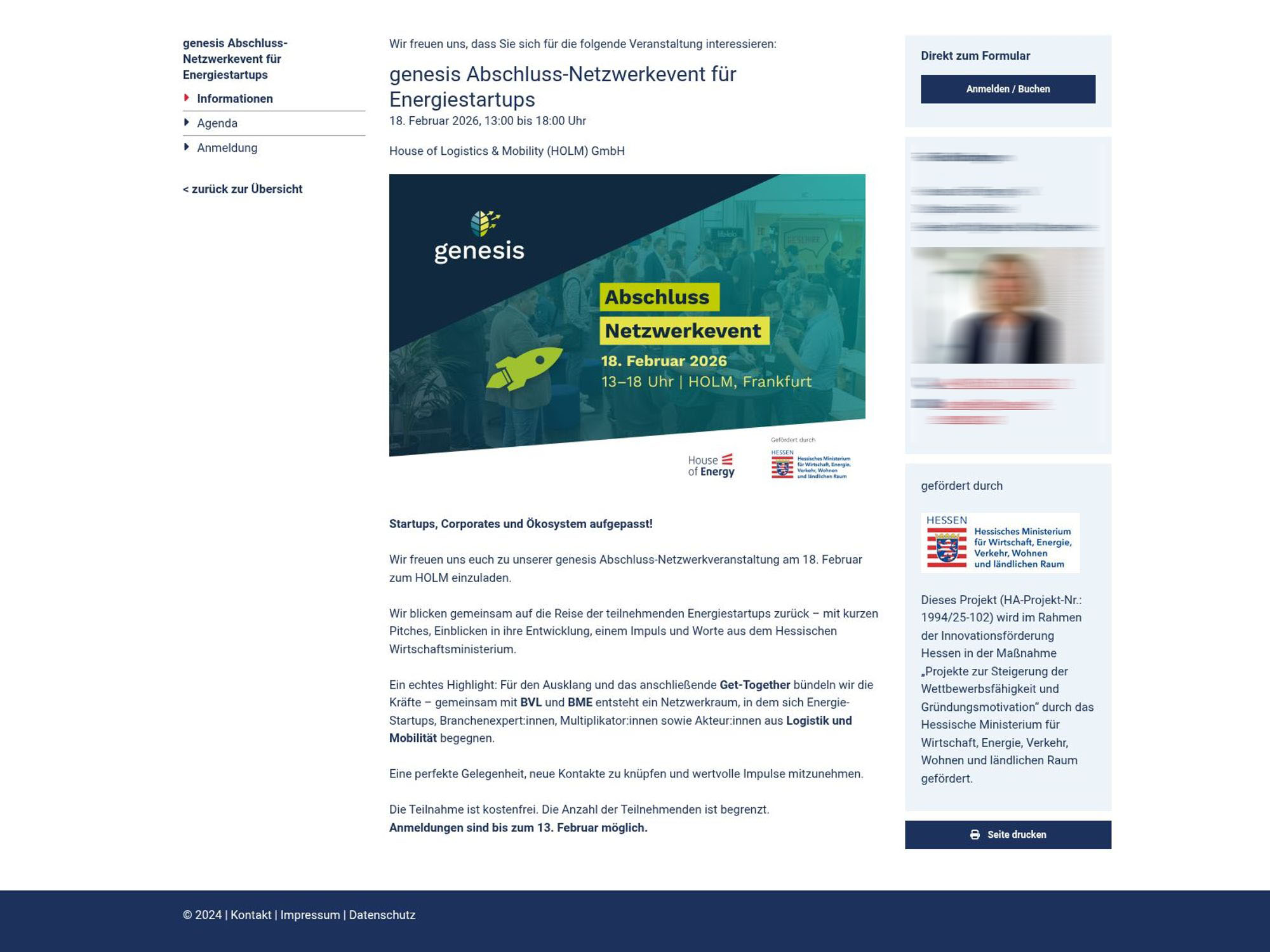 genesis Abschluss-Netzwerkevent für Energiestartups website